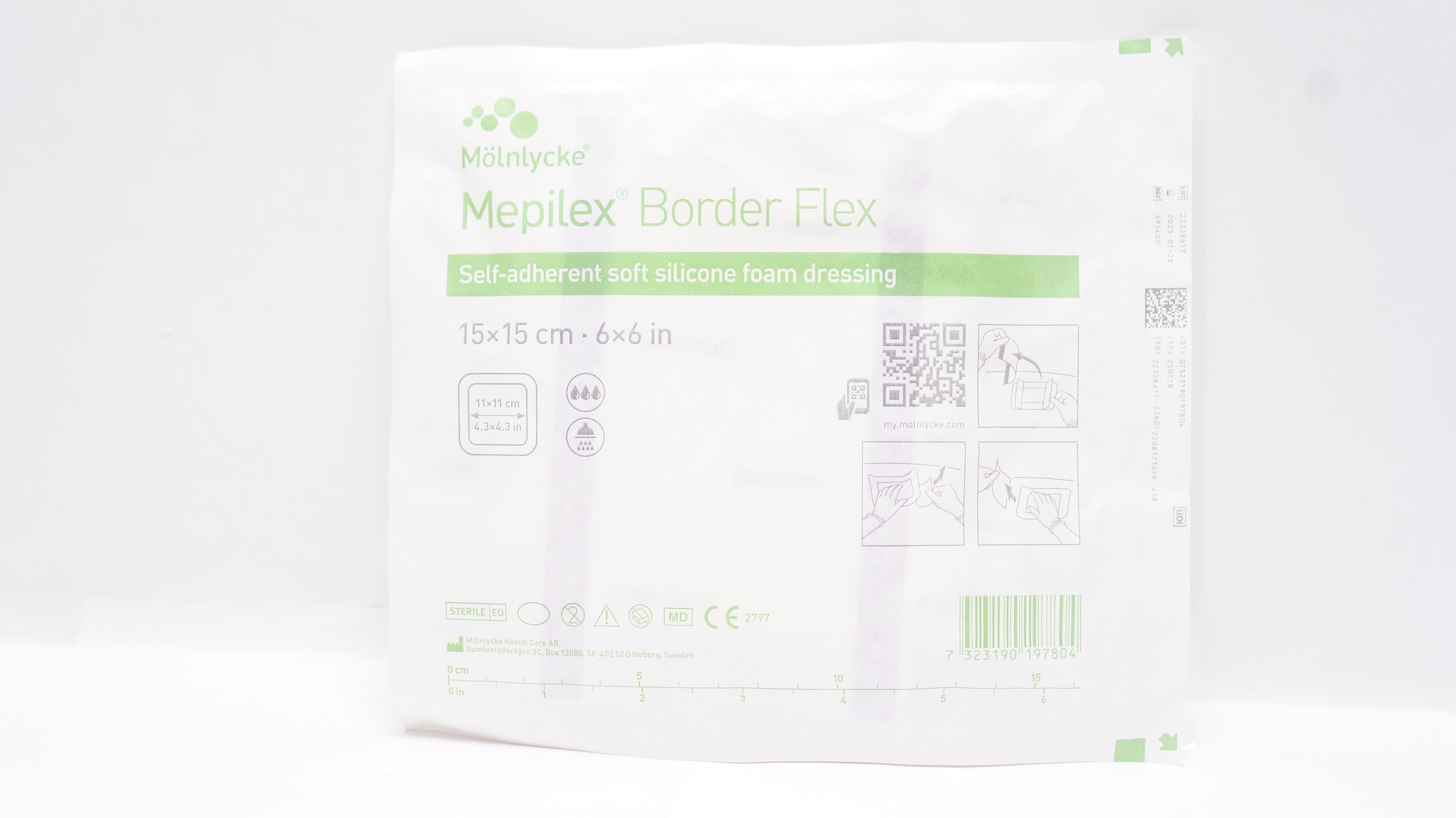 Molnlycke HealthCare 595400 Mepilex Border Flex Foam Dressing 6inch x 6inch