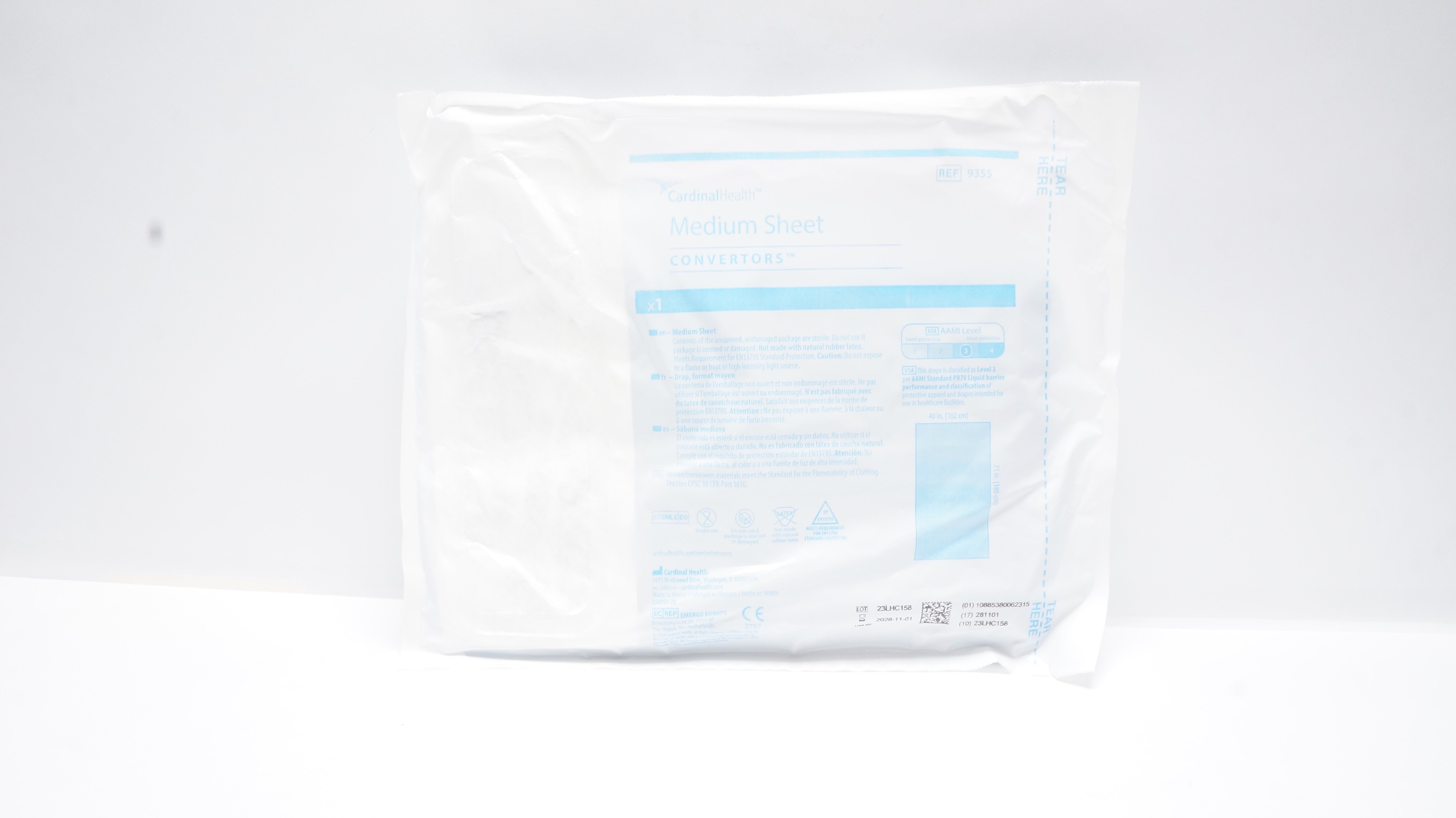 Cardinal Health 9355 Convertors Tiburon Medium Sheet 40 x 71inch