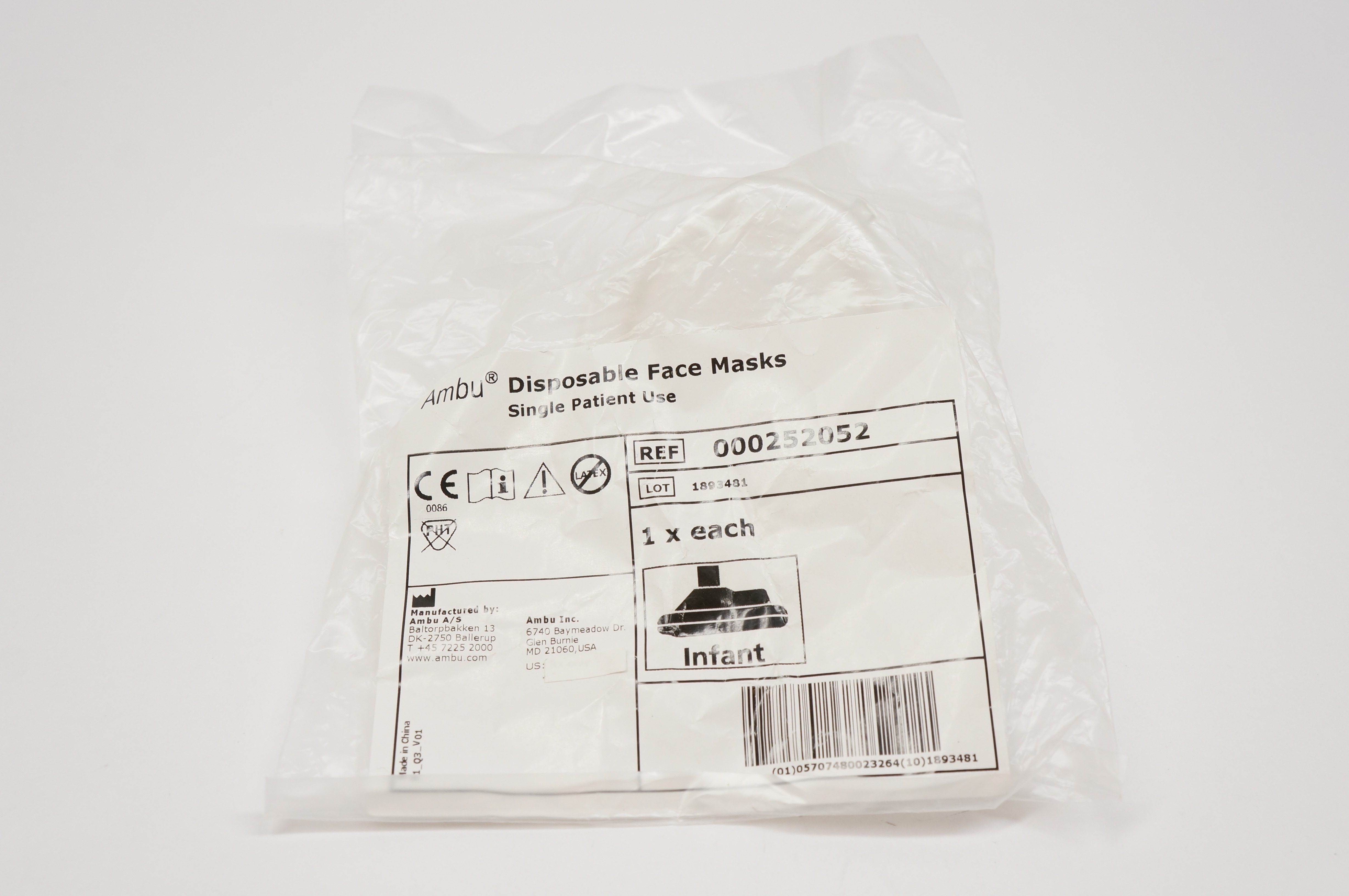AMBU 000252052 Disposable Face Masks, Infant