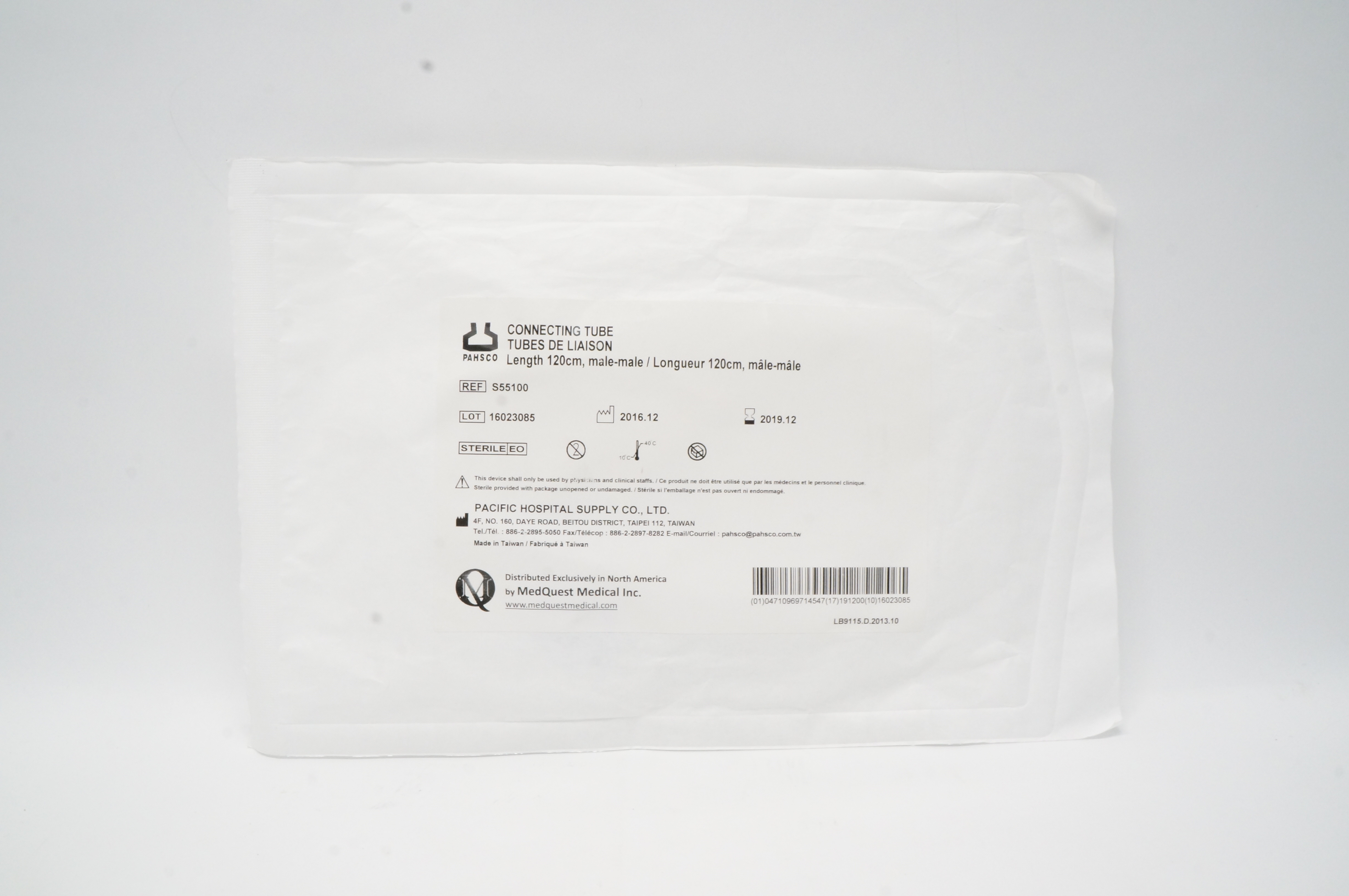 MedQuest S55100 Connecting Tube Length 120cm, Male-Male (x)