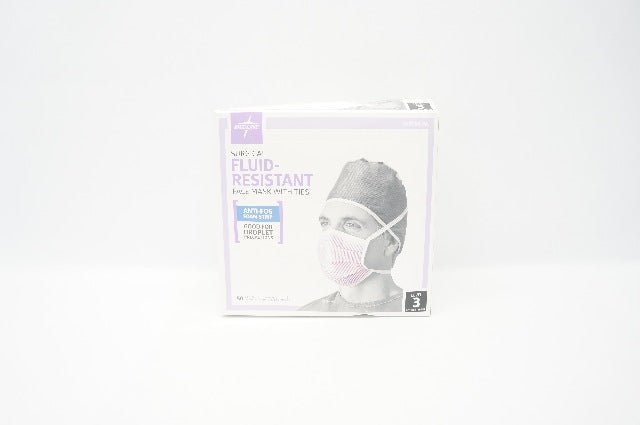 Medline NON27712 Surgical Fluid-Resistant Face Mask W/Ties Level 3-Box of 50