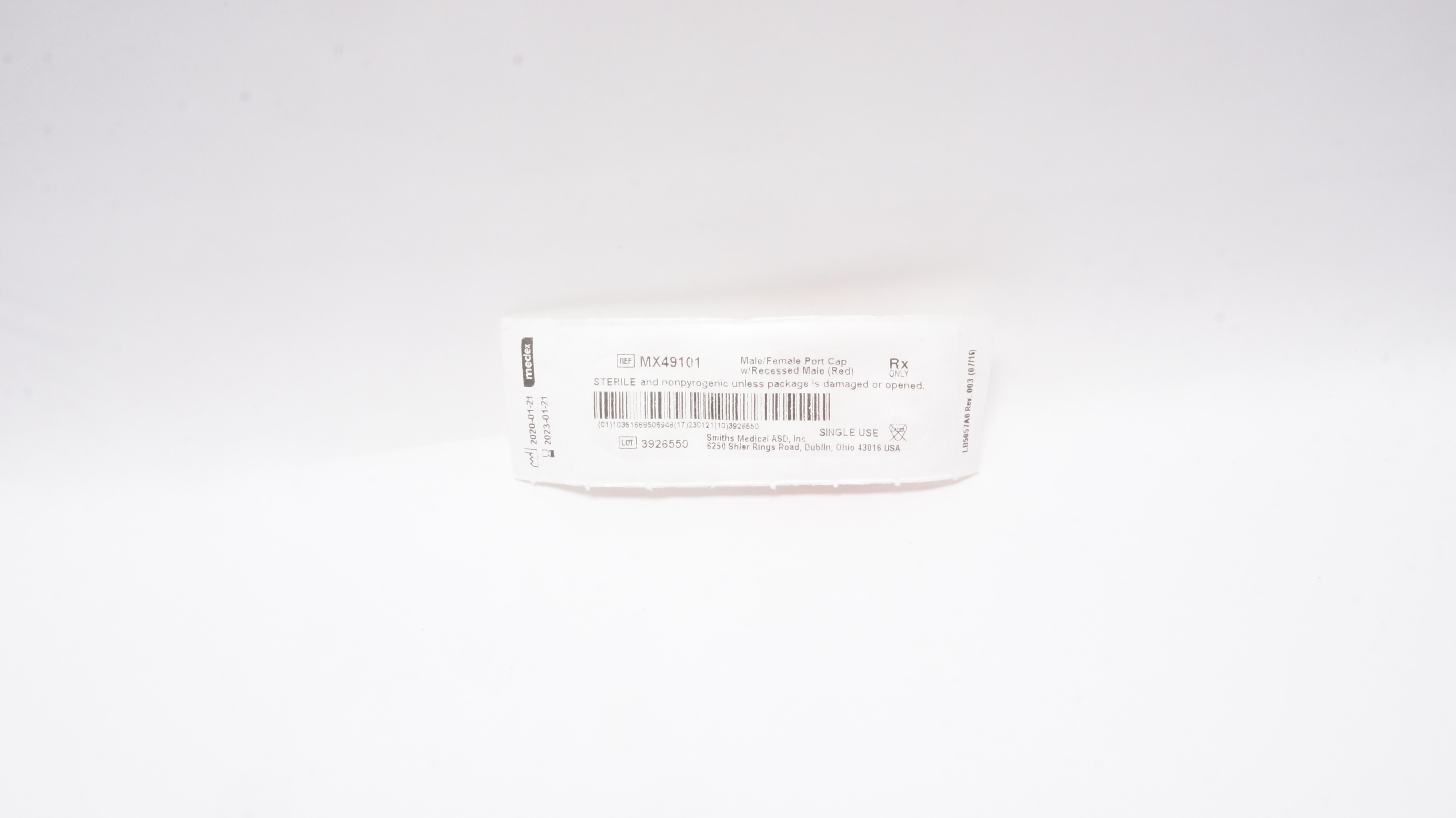 Smiths Medical MX49101 Male Female Port Cap (x)