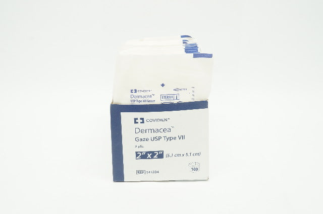 Covidien 441204 Dermacea USP Type VII Gauze 8 Ply 2 inch x 2 inch - Box of 100