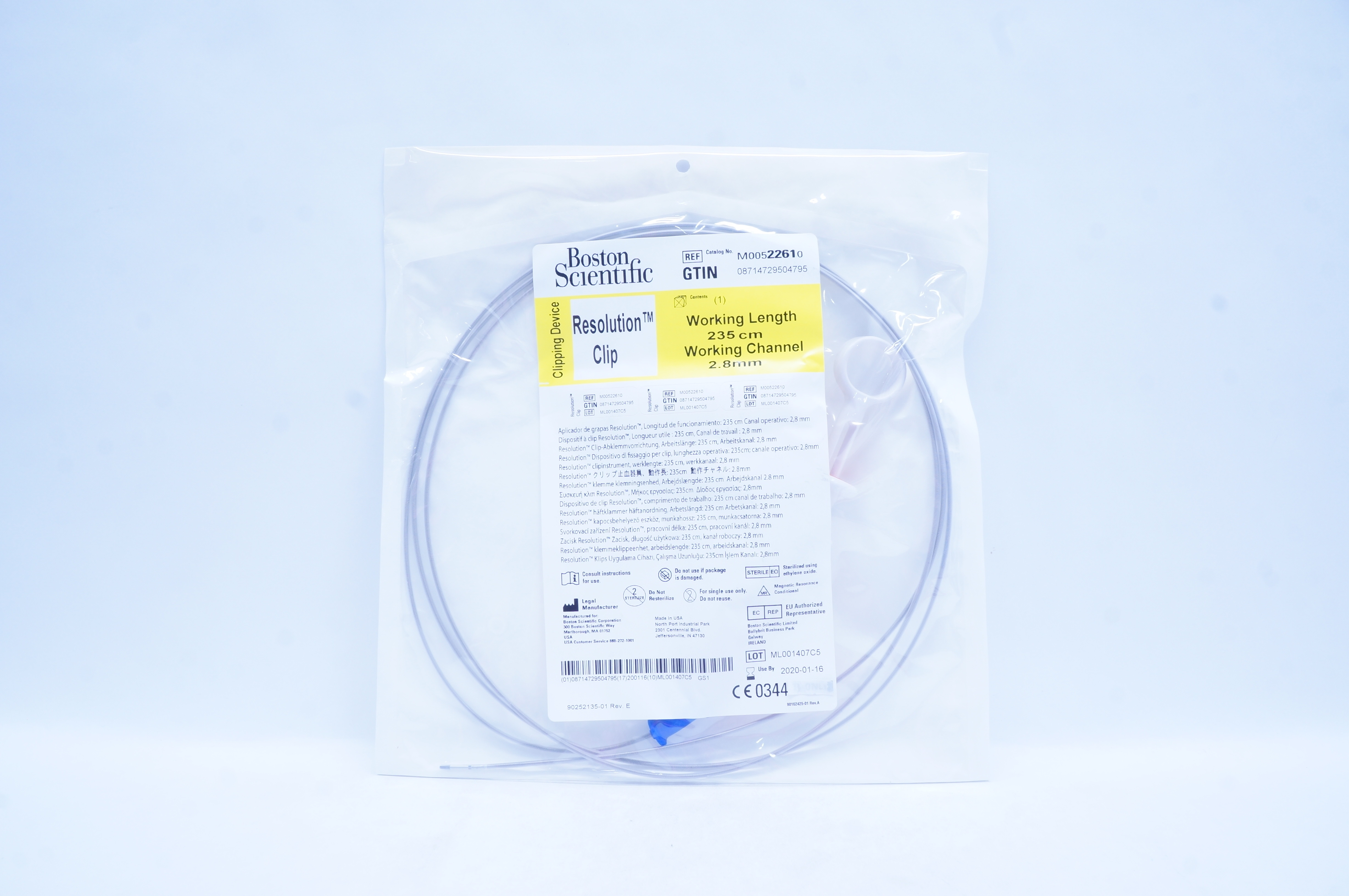 Boston Scientific M00522610 Resolution Clipping Device 235cm x 2.8mm (x)