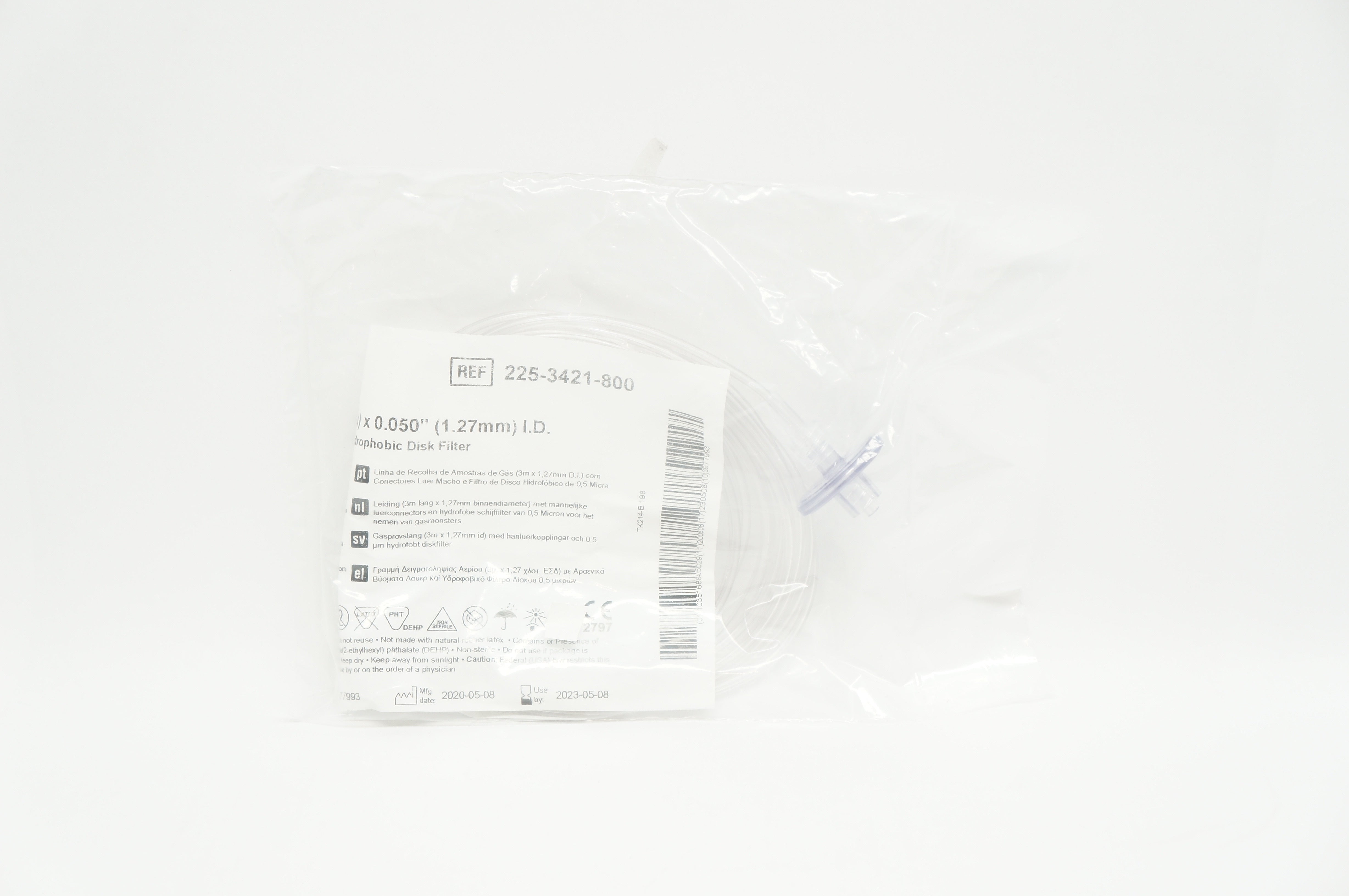 Smiths Medical 225-3421-800 Gas Sampling Line 10Fr x 0.050in.