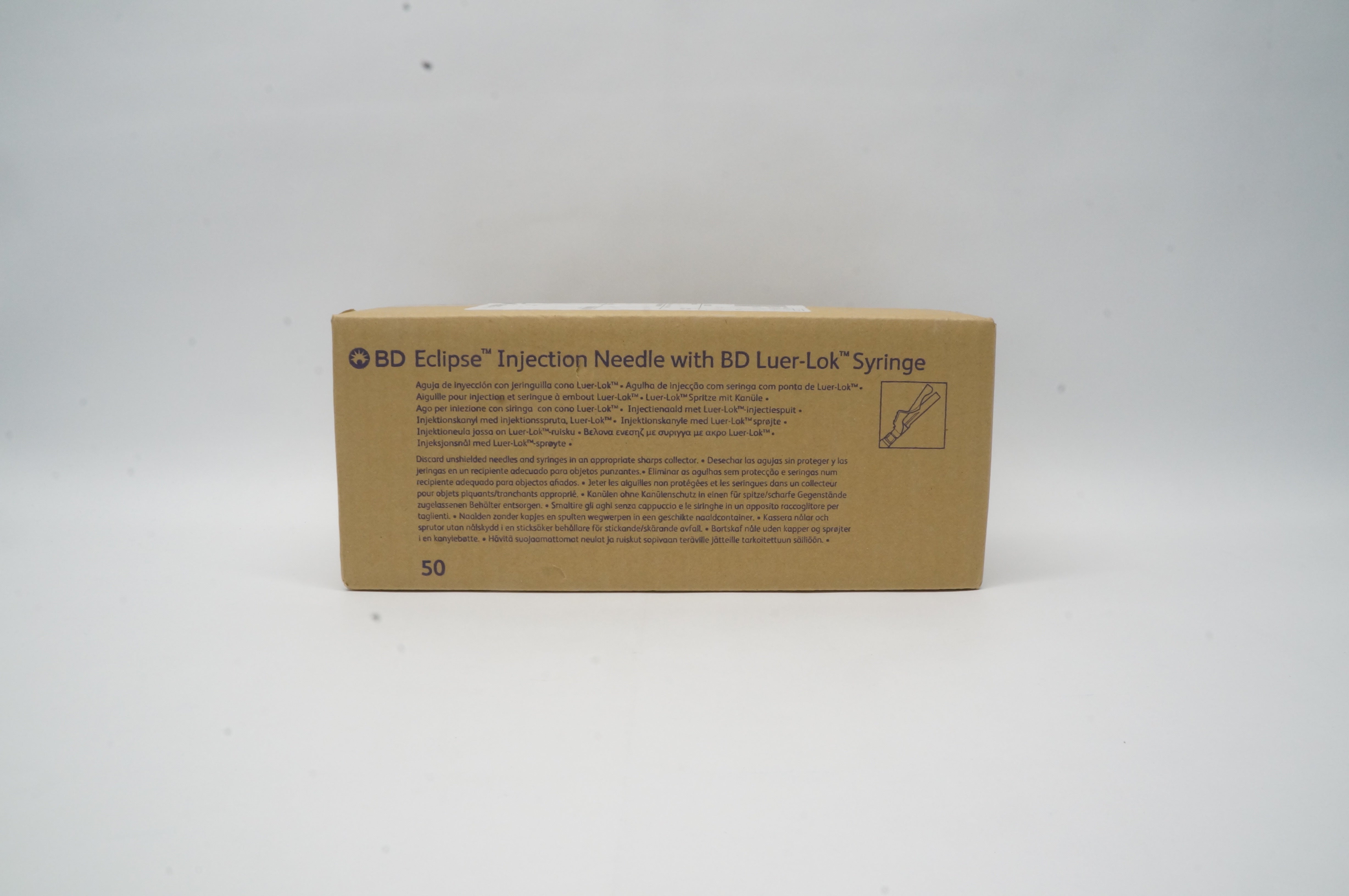 BD 305780 Eclipse Injection Ndle, Luer-Lok Syringe 1mL 25G x 5/8in - Box of 50