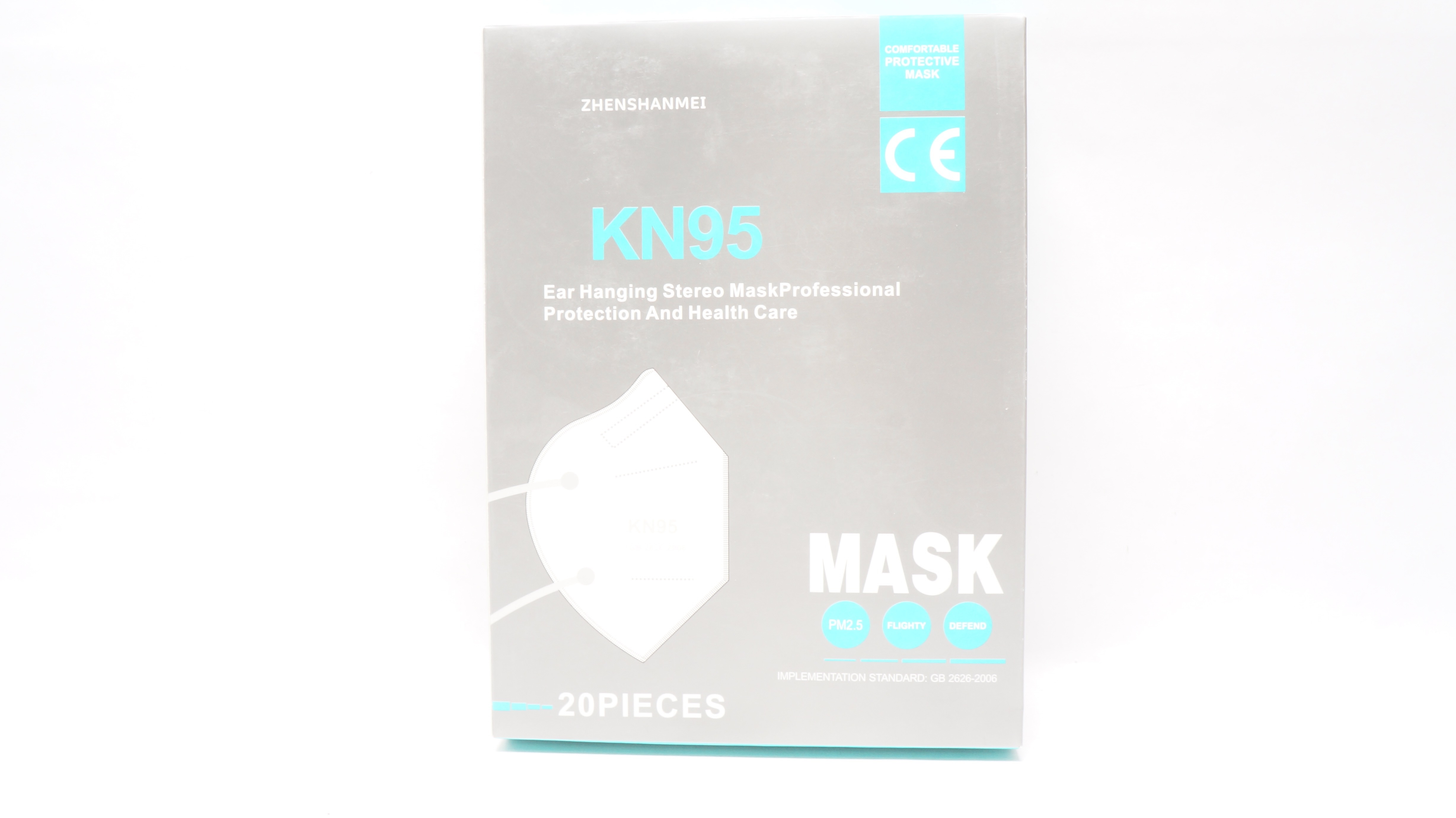 Zhenshanmei KN95 Ear Hanging Stereo Mask Profes Protection&Health Care-Boxof20