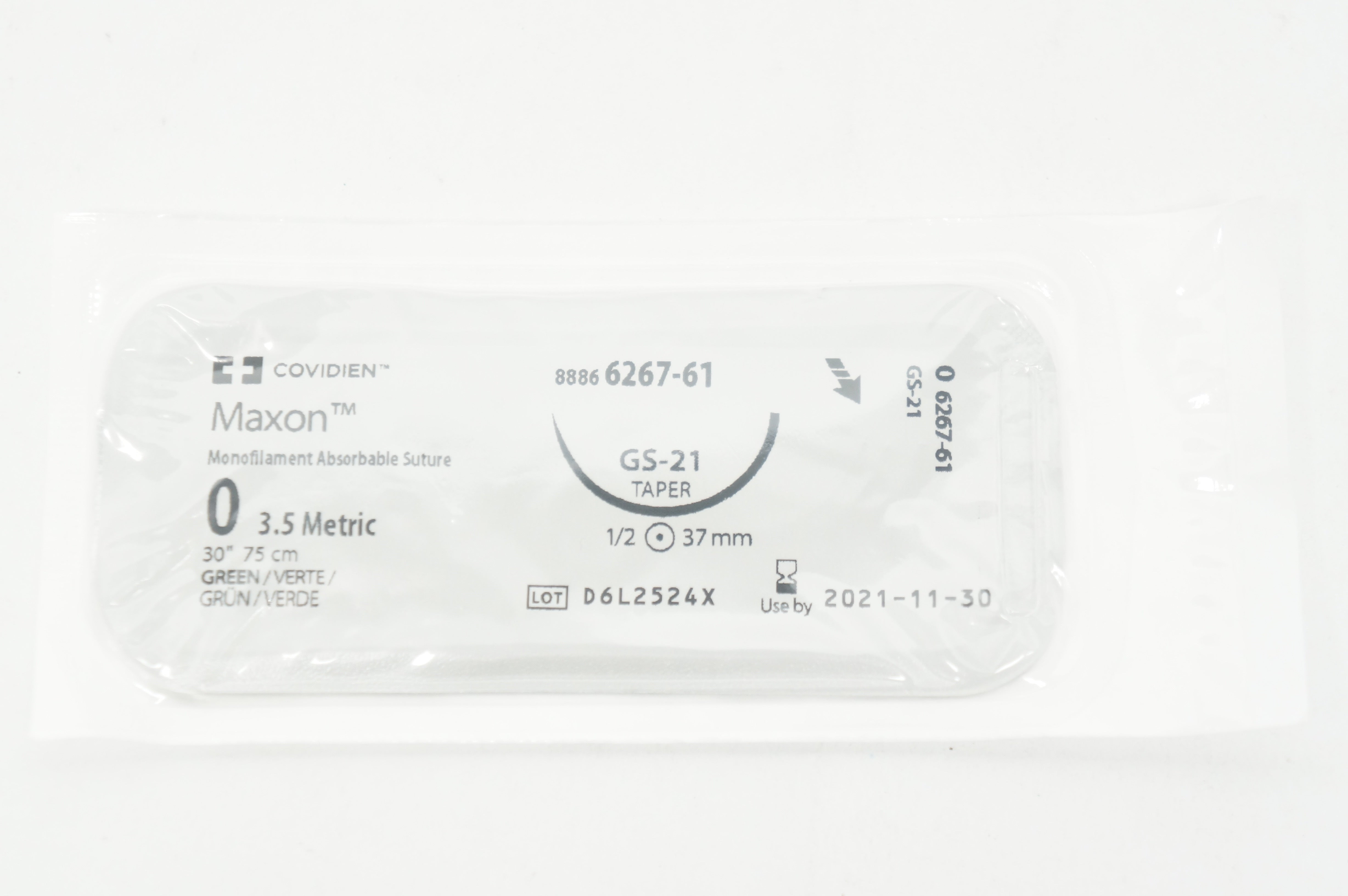 Covidien 88866267-61 0 Maxon Monofilament Absorbable Stre, GS-21, 30inch