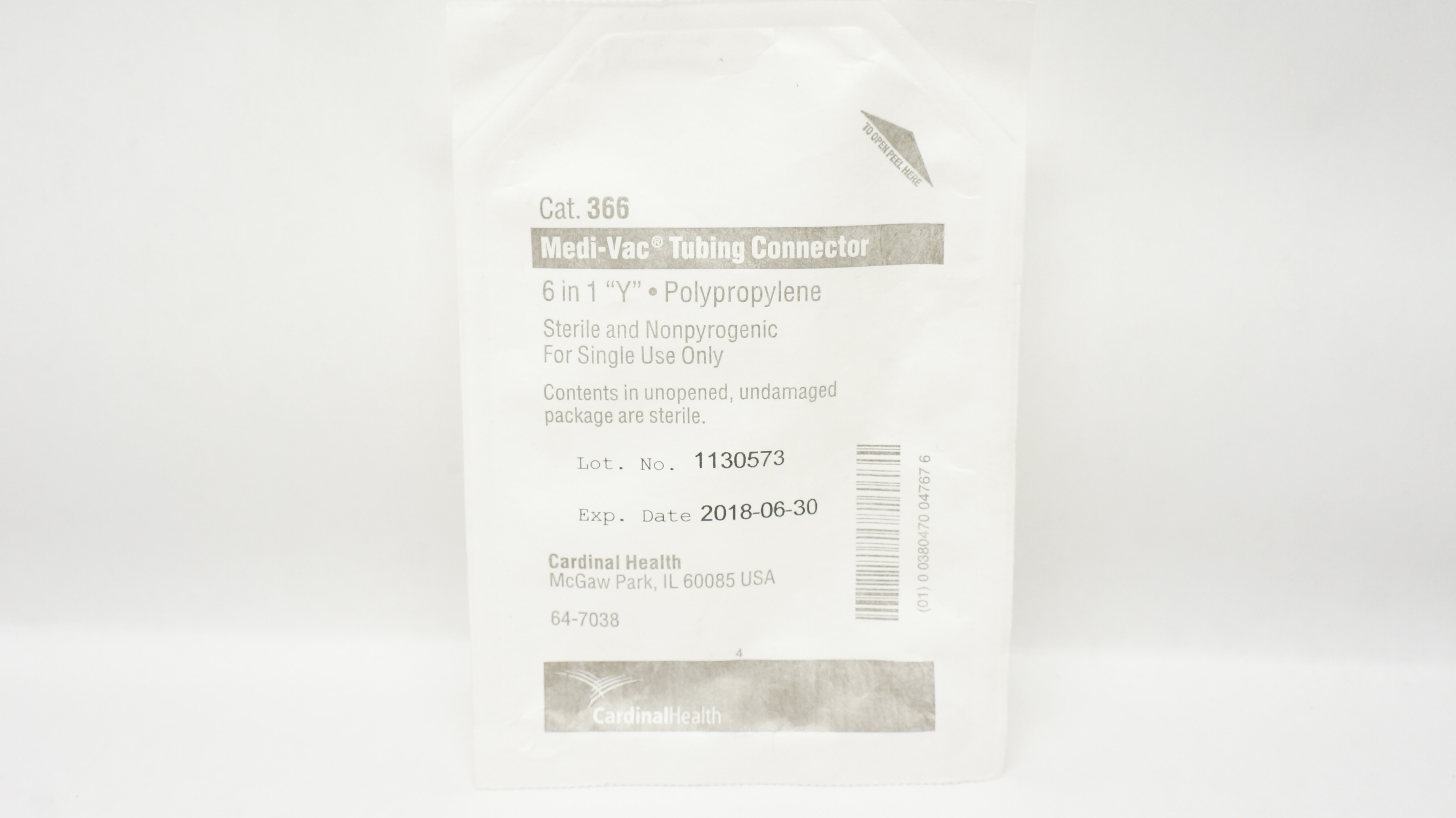 Cardinal Health 366 Medi-Vac Tubing Connector 6 in 1 "Y" Polypropylene (x)