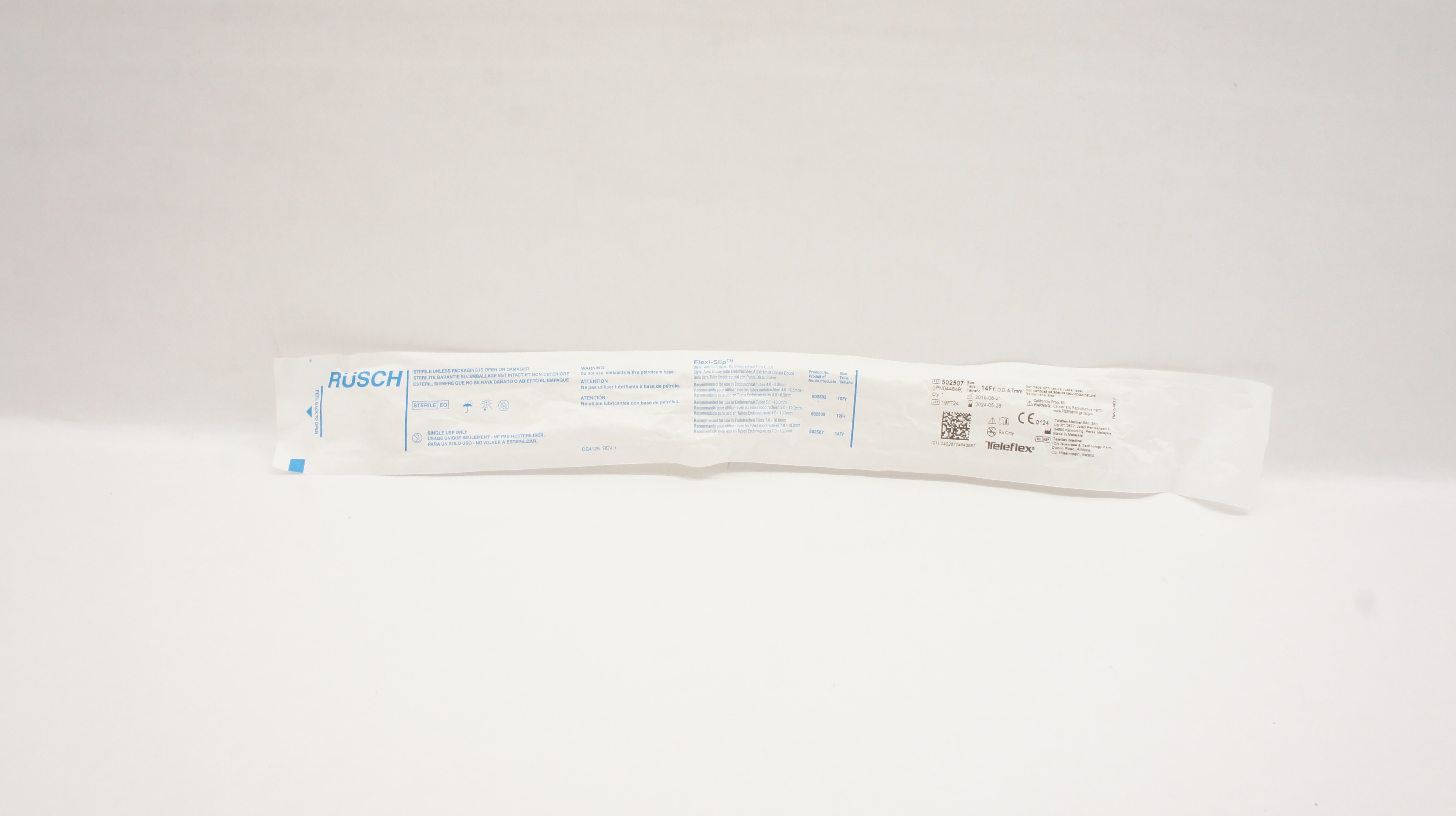 Teleflex 502507 Rusch Flexi-Slip Stylet With Soft Distal Tip 14Fr x 4.7mm OD