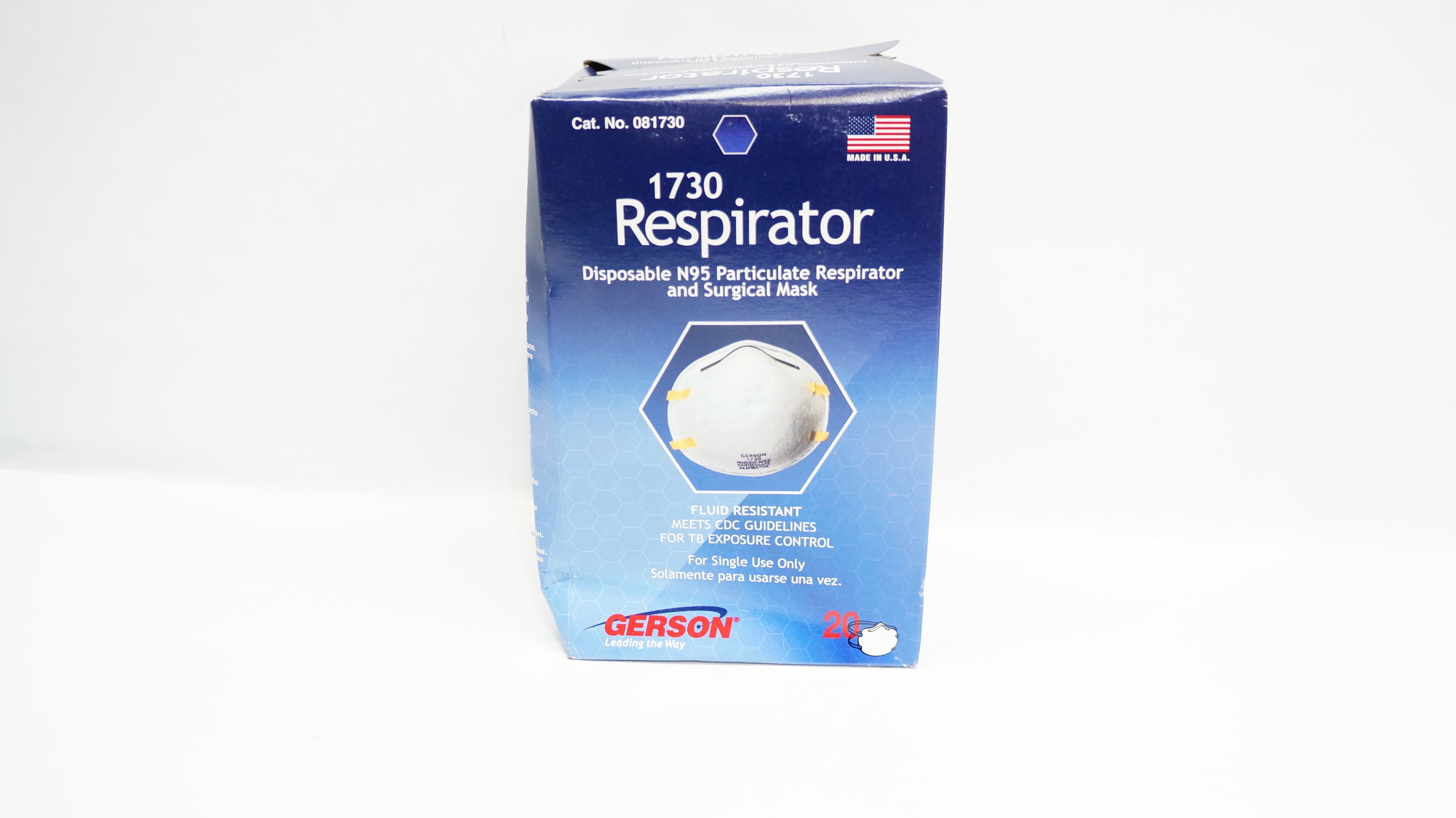 Gerson 081730 N95 Particulate Respirator and Surgical Mask - Box of 20