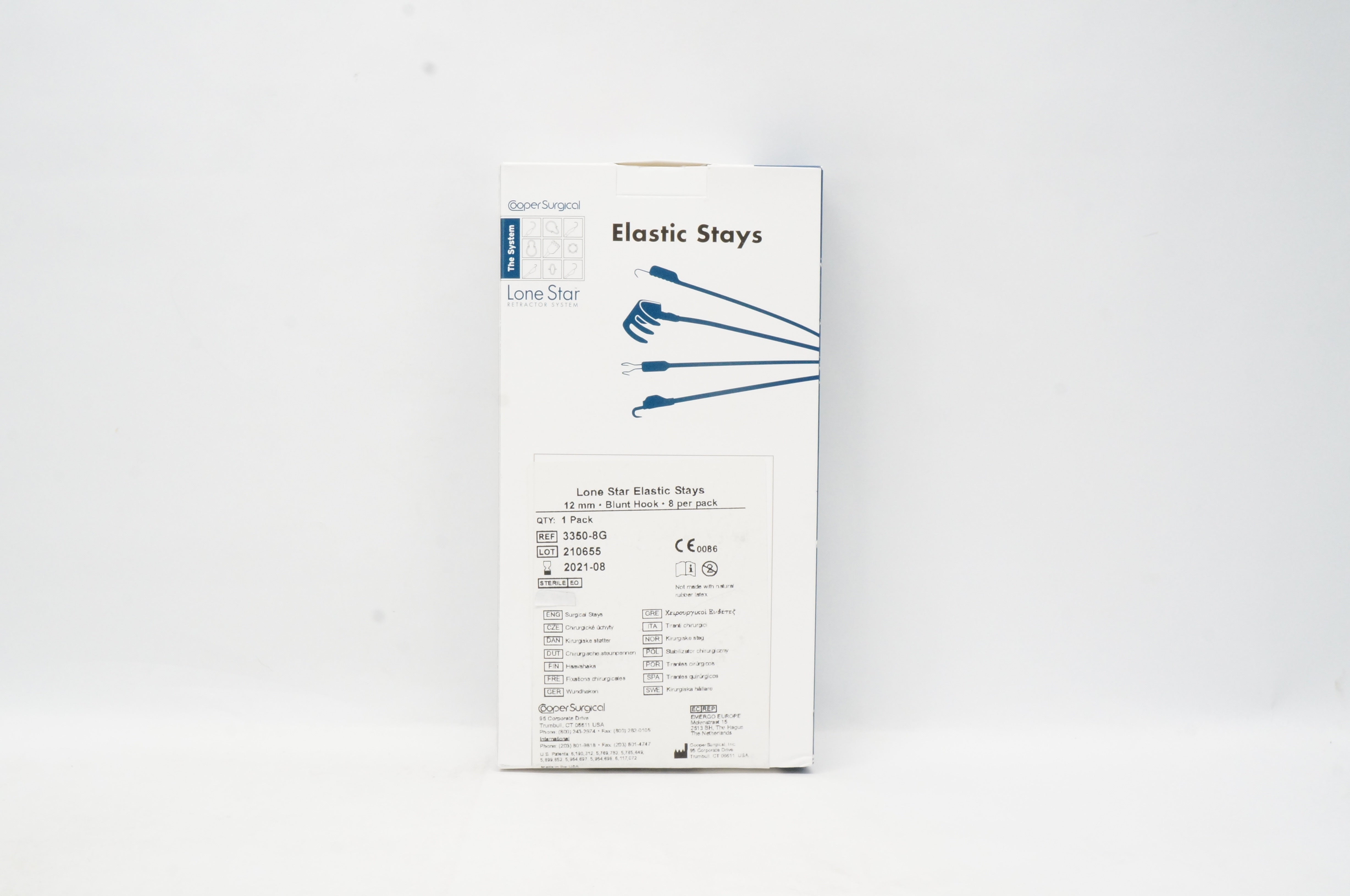 Cooper Surgical 3350-8G Lone Star Elastic Stays 12mm - Pack of 8