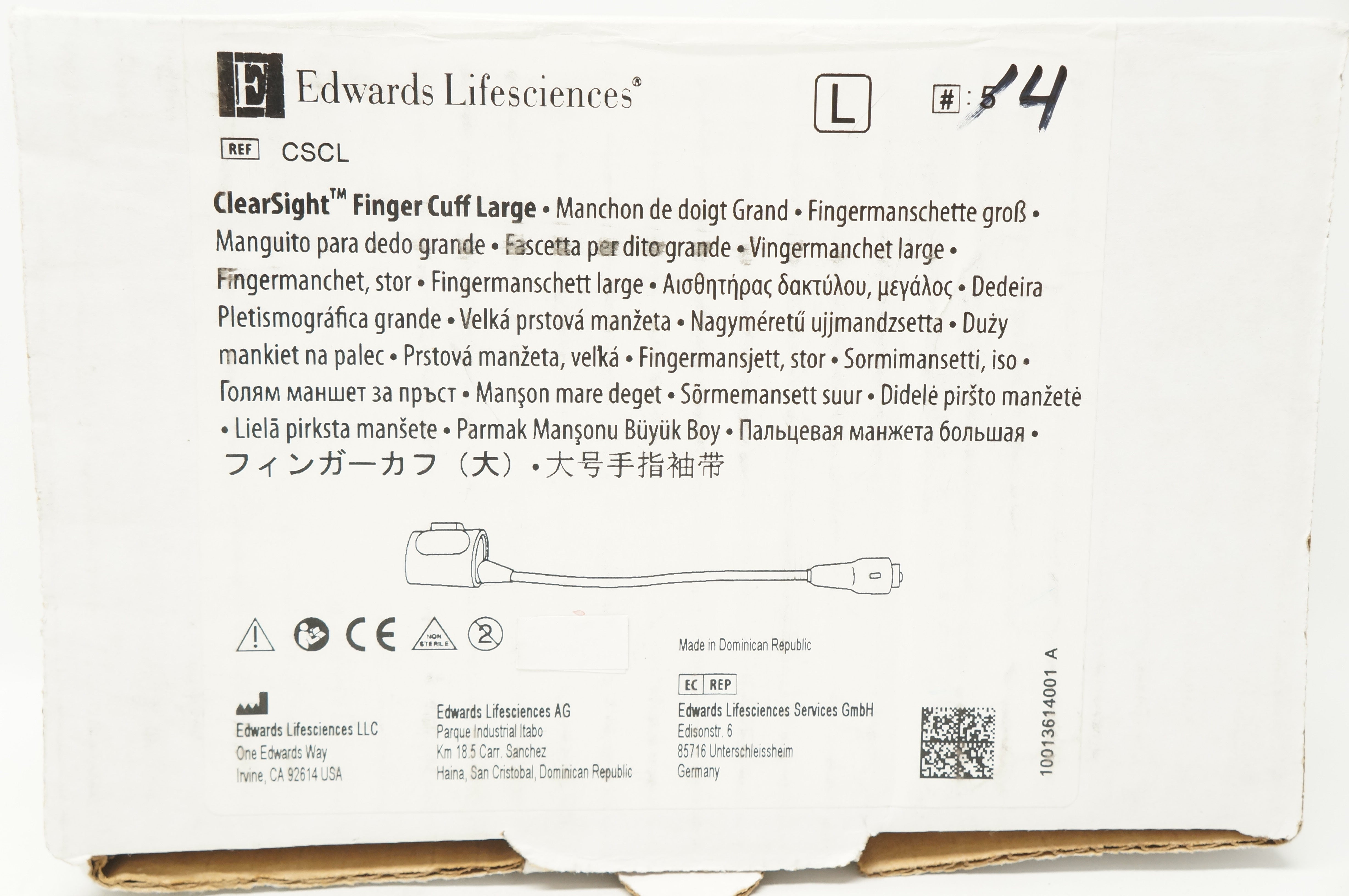 Edwards Lifesciences CSCL ClearSight Finger Cuff Large (x) - Box of 4