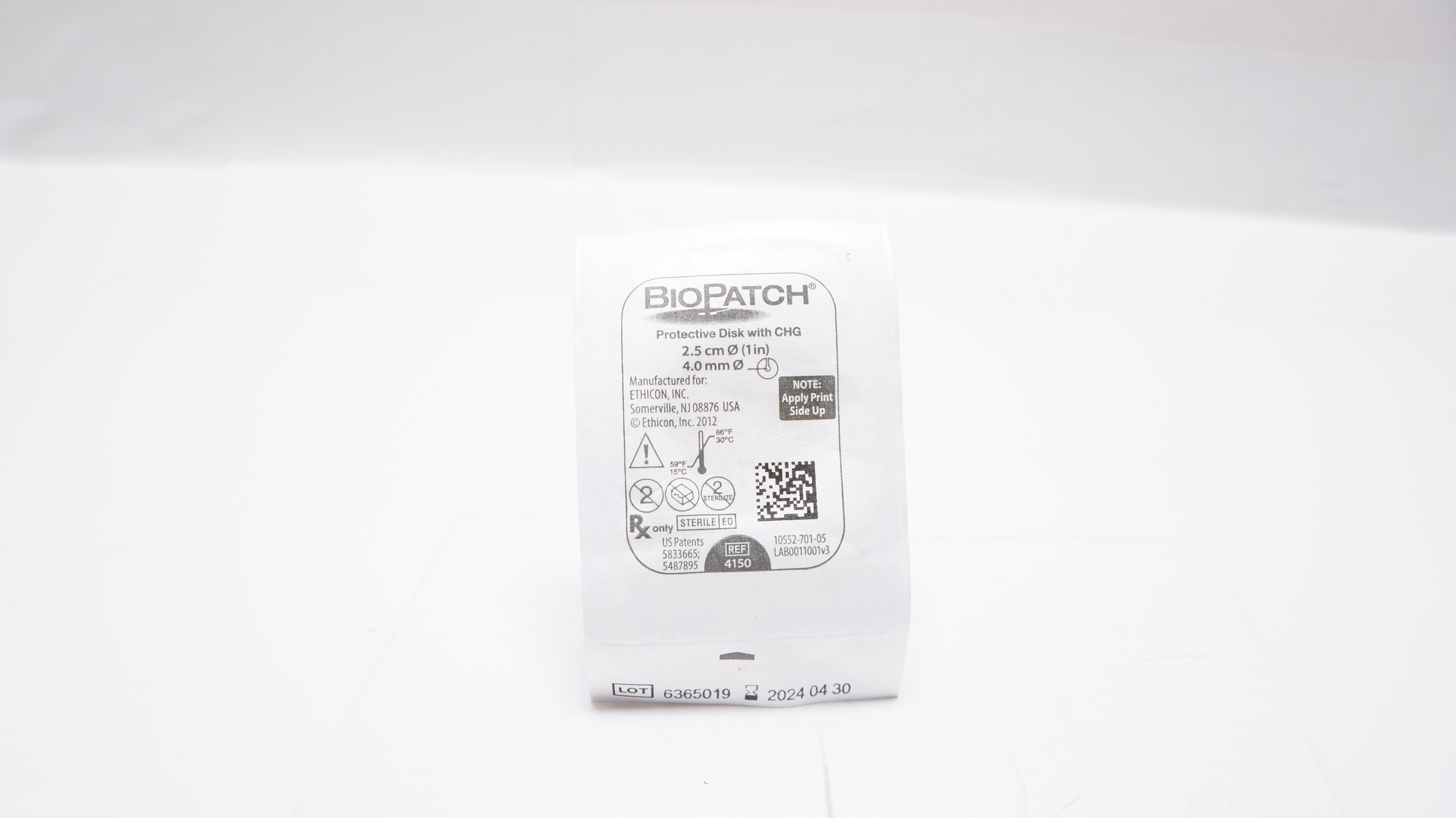 Ethicon 4150 BioPatch Protective Disk with CHG 1inch x 4.0mm