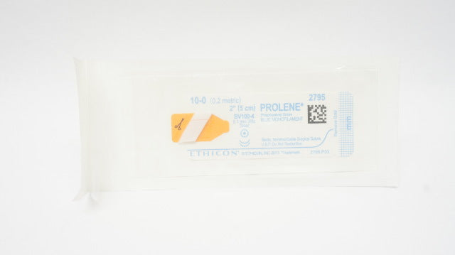 Ethicon 2795 10-0 PROLENE, Blue Monofilamen 5.1mm 3/8c Taper BV100-4 Suture (x)