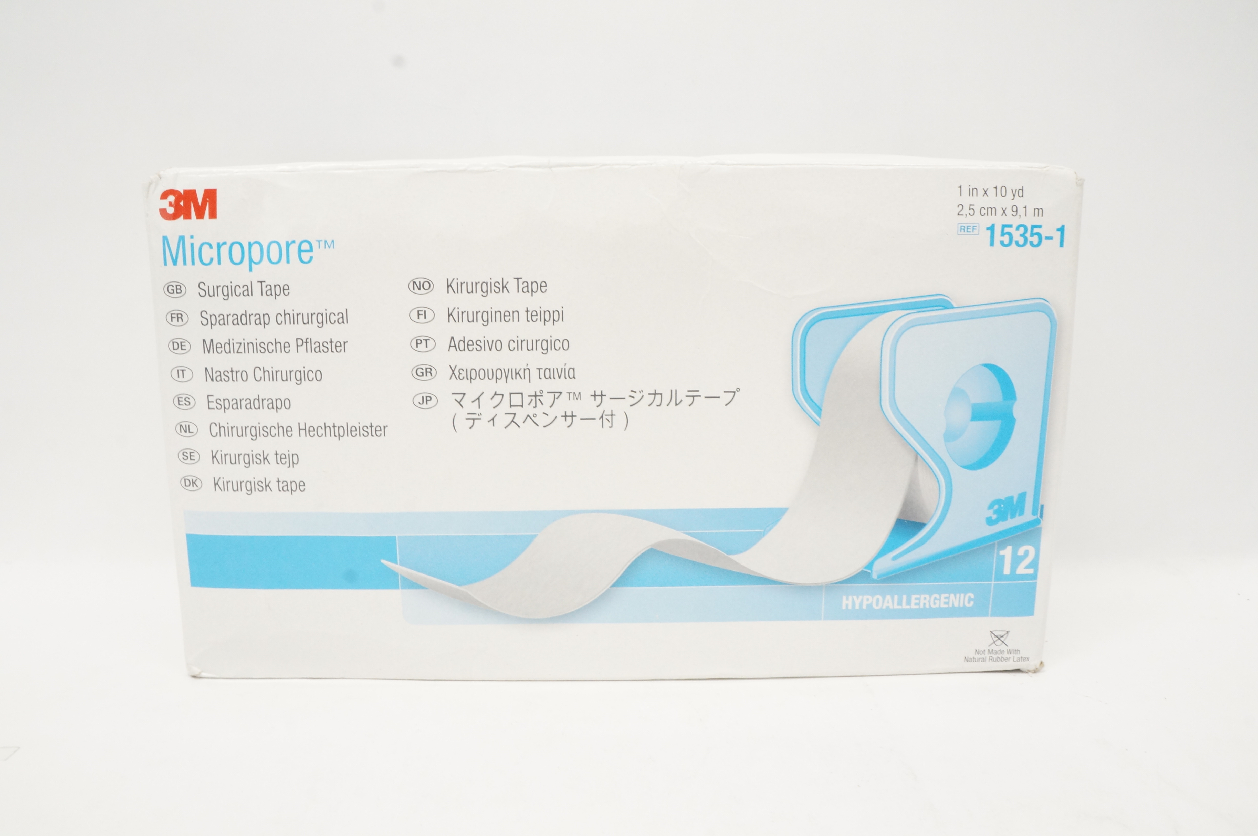 3M 1535-1 Micropore Surgical Tape 1 inch x 10 yd - Box of 12