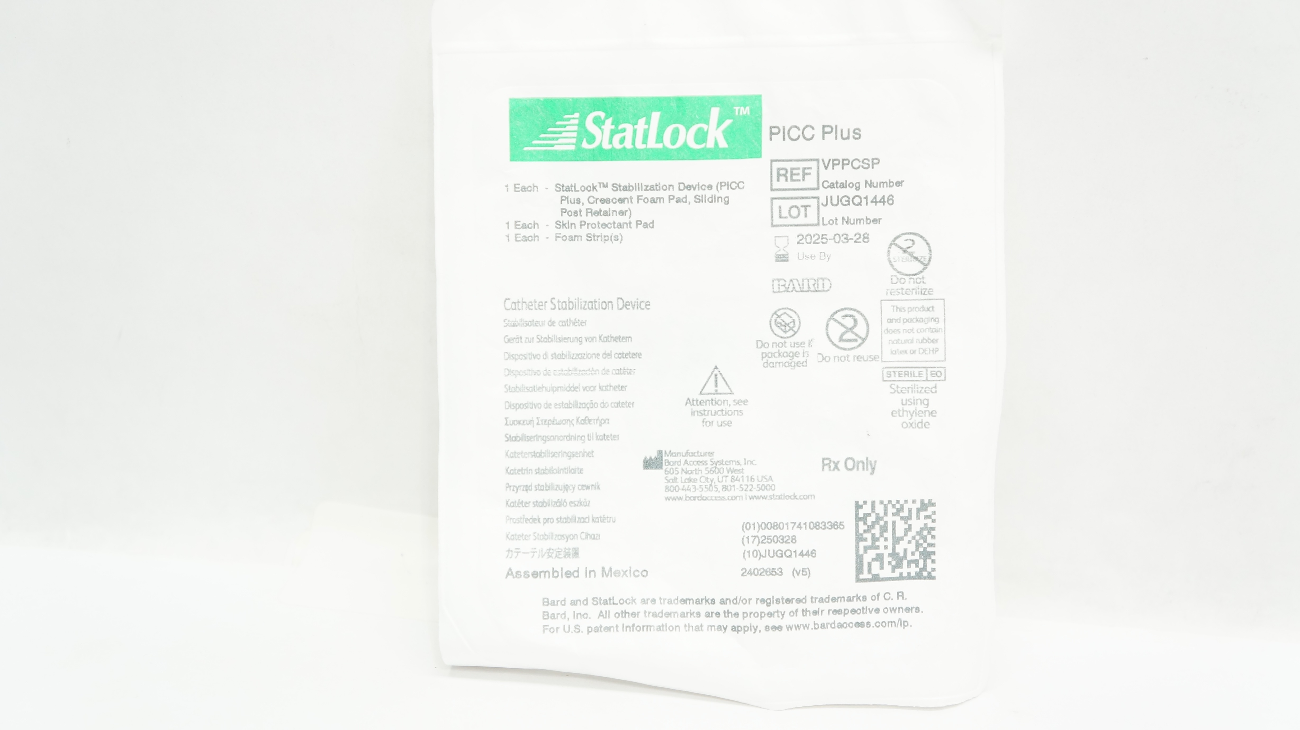 Bard VPPCSP StatLock Cath. Stabilization Device PICC Plus