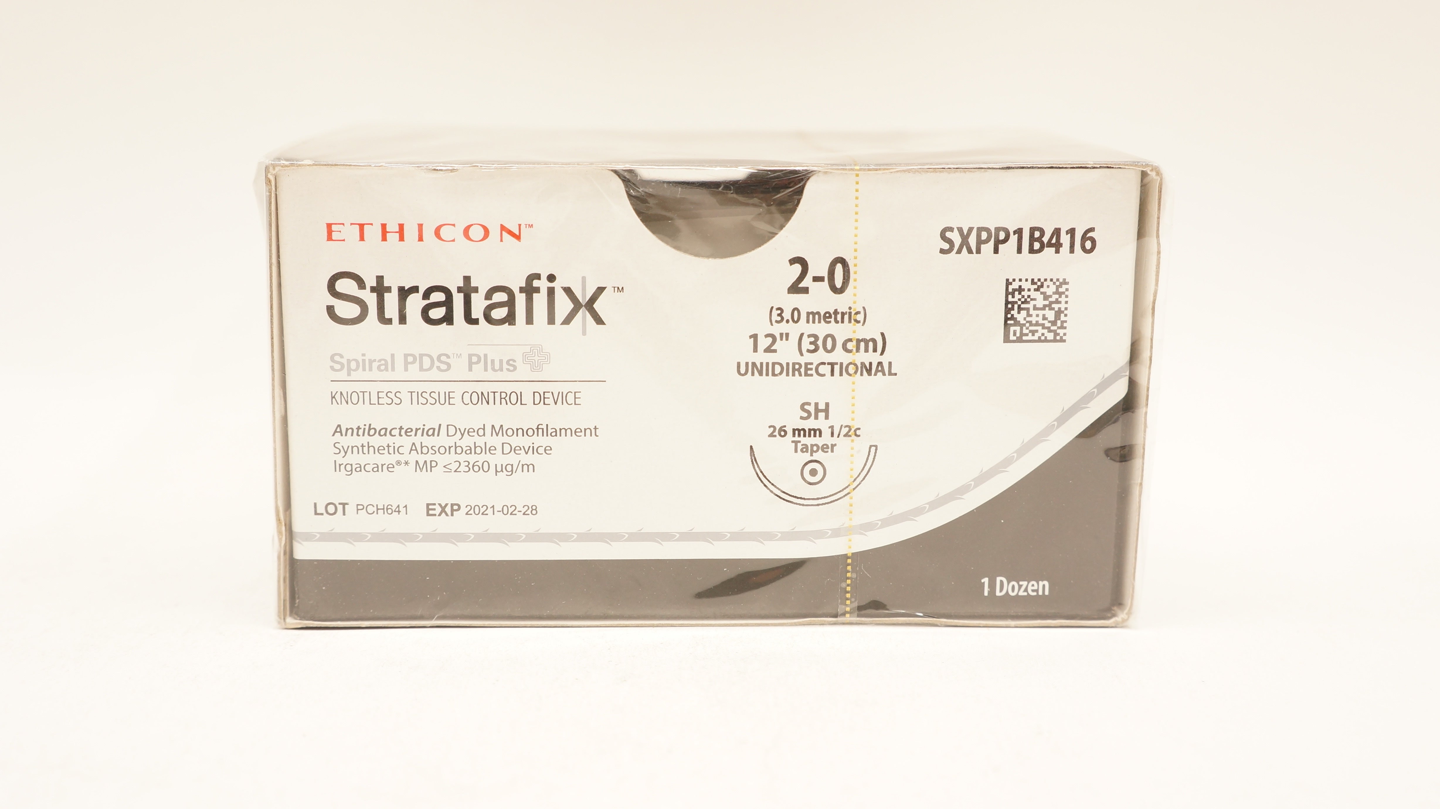 Ethicon SXPP1B416 2-0 Stratafix Stre SH 26mm 1/2c Taper, 12inch (x) - Box of 12