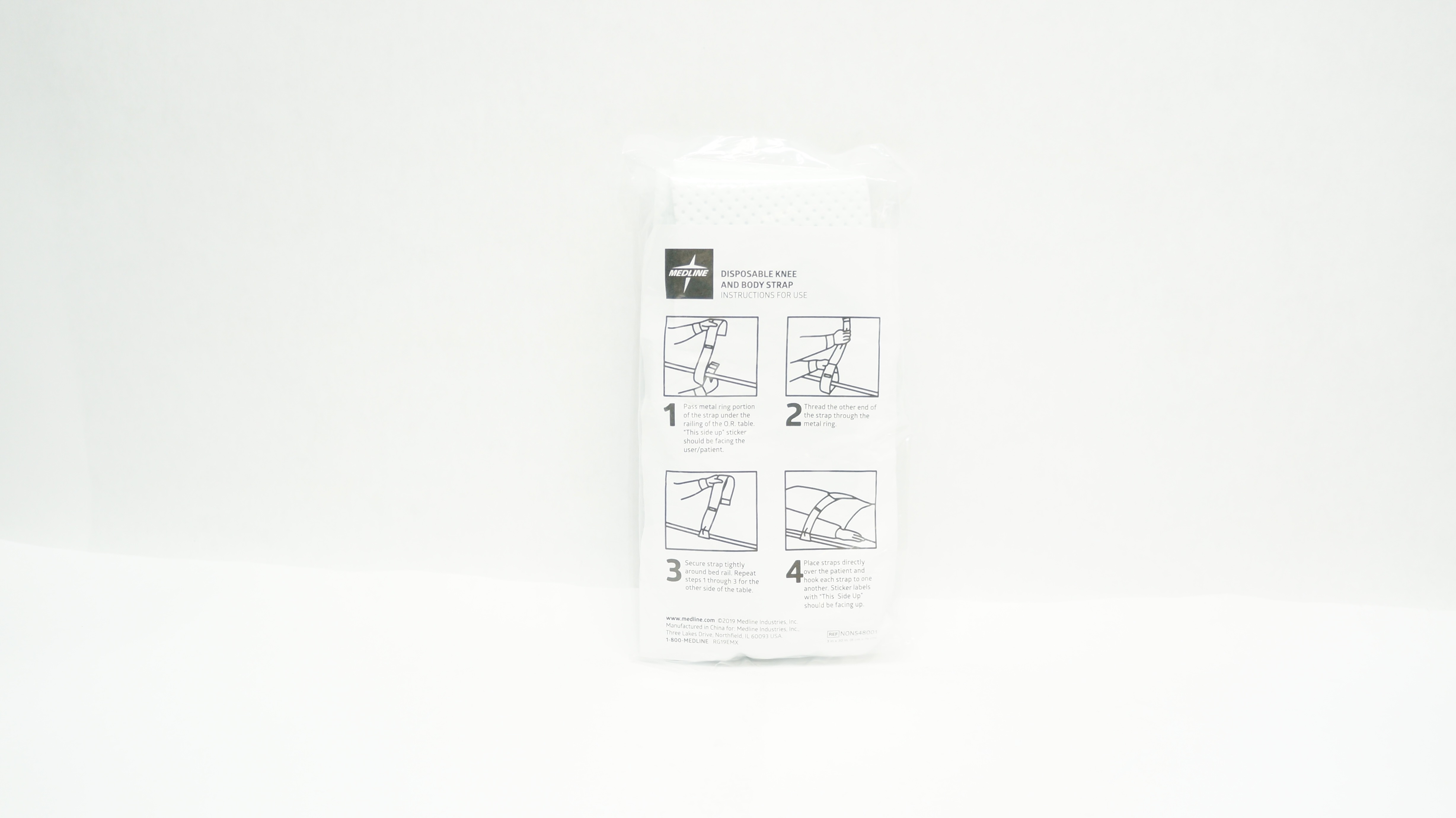 Medline NON548001 Disposable Knee & Body Strap 3 x 30 inch, 1 Pair