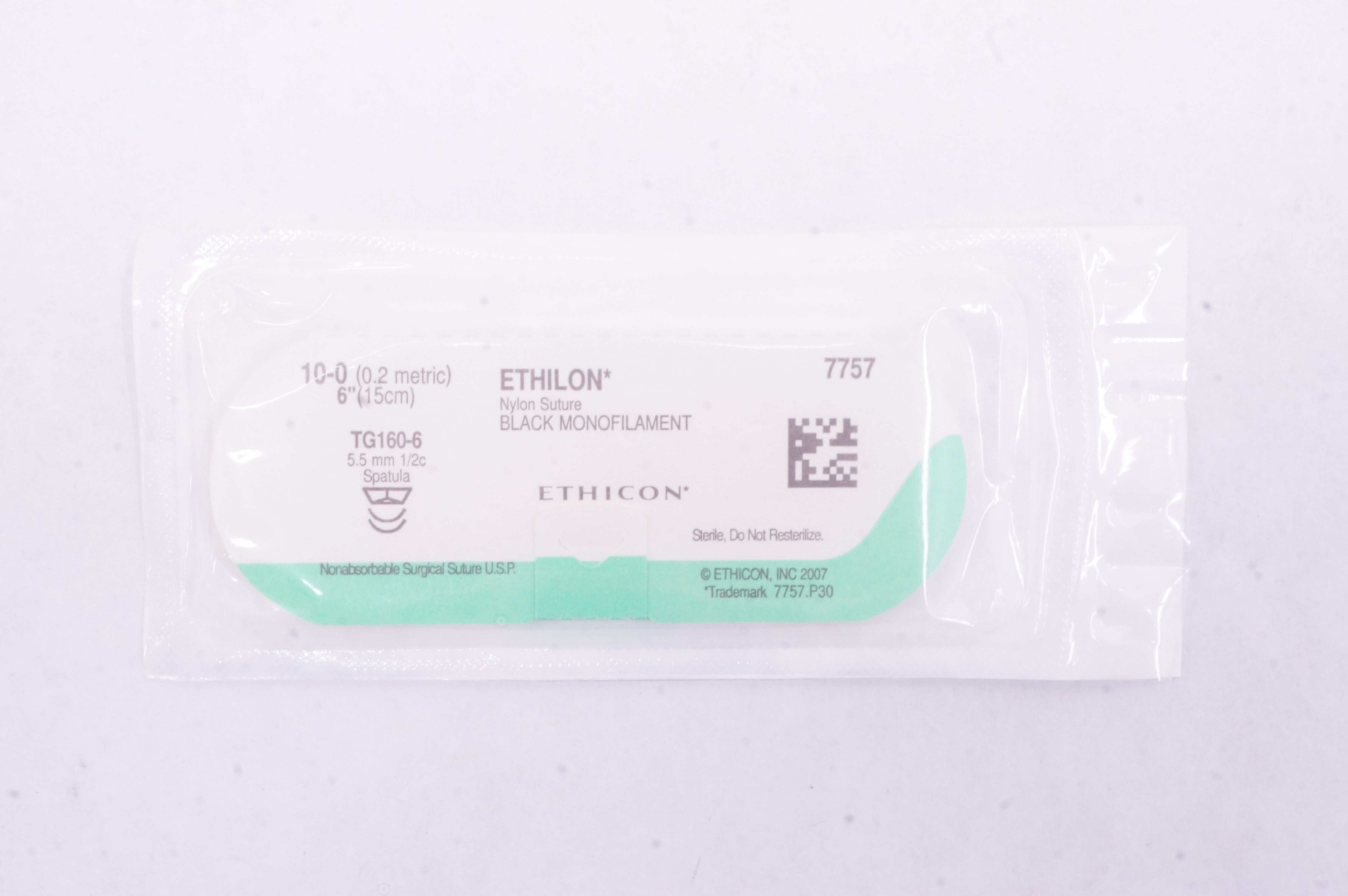 Ethicon 7757 ETHILON, TG160-6, 5.5mm 1/2c Spatula, 6inch