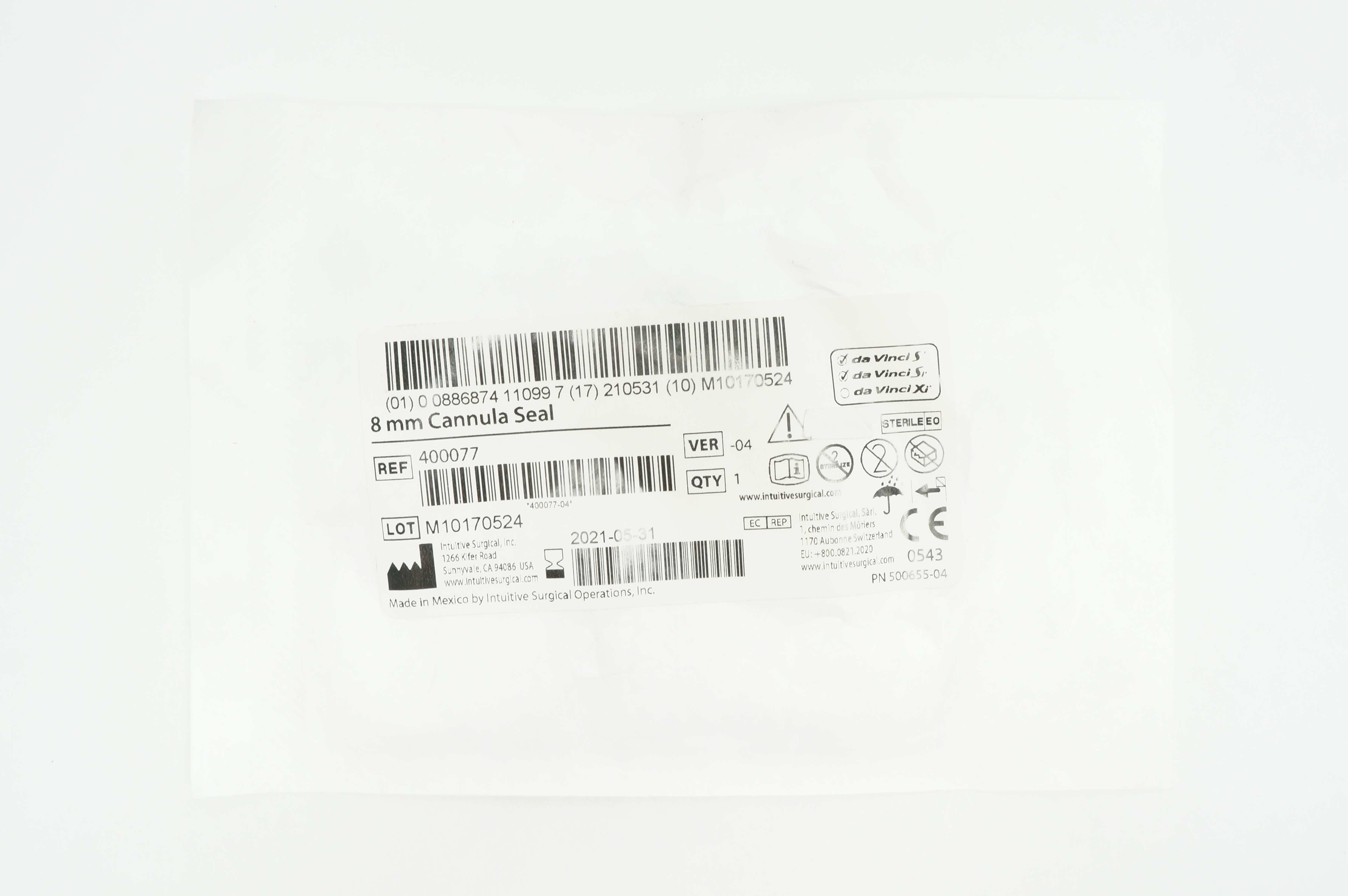 Intuitive Surgical 400077 Cannula Seal 8mm