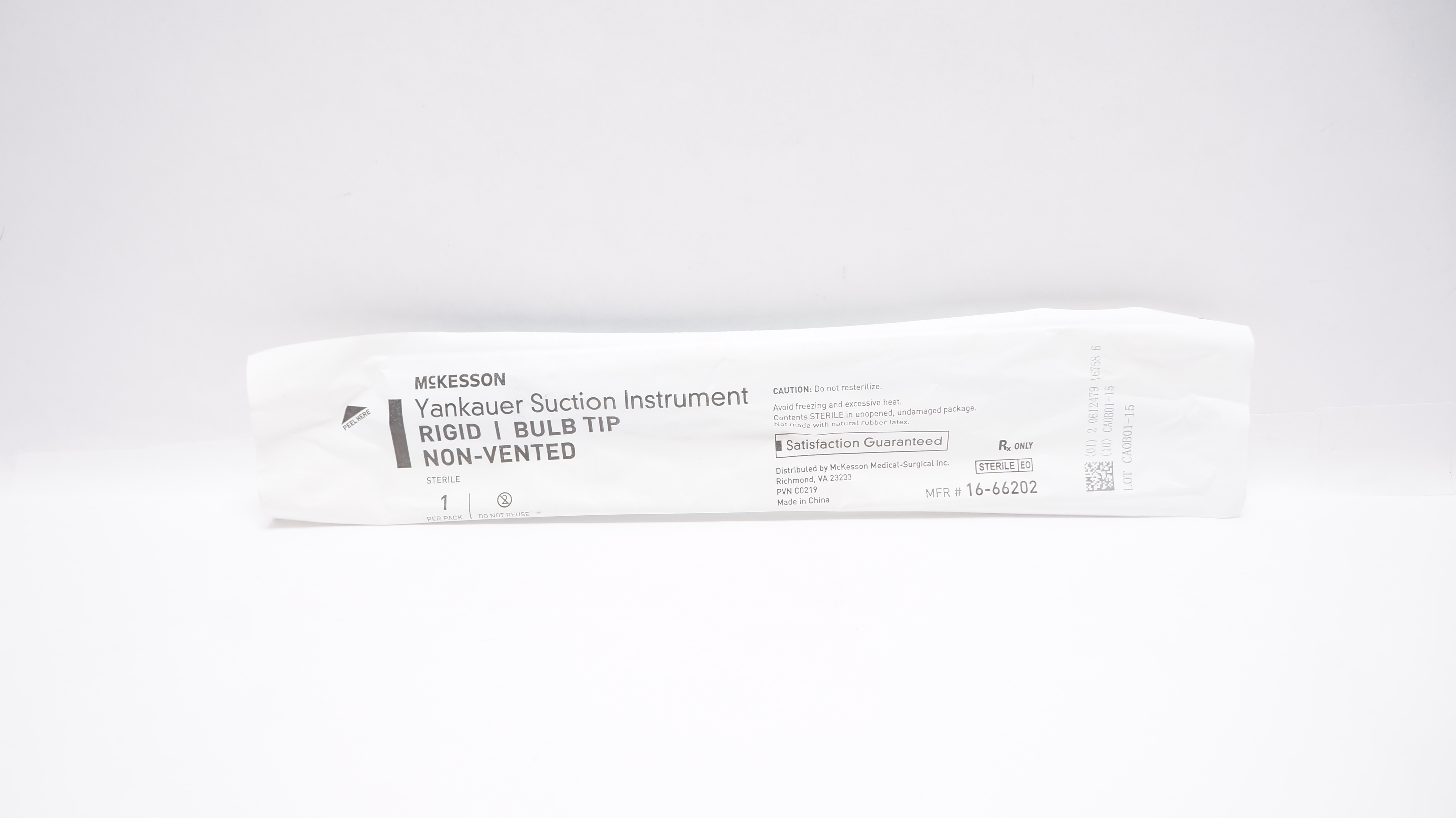 McKesson 16-66202 Yankauer Suction Instrument, Rigid, Bulb Tip, Non-Vented