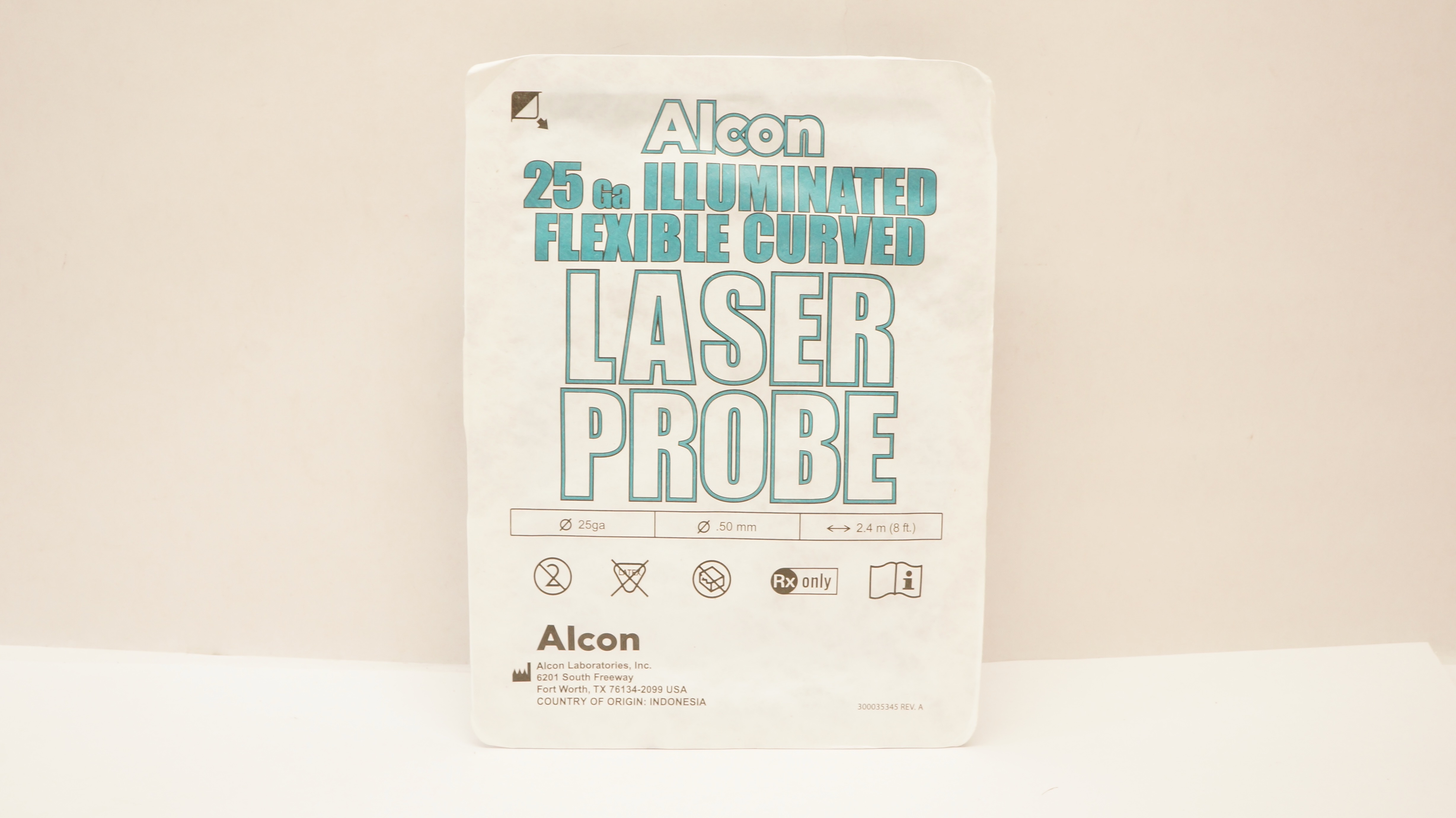 Alcon 8065751593 25Ga Illuminated Flexible Curved Laser Probe 25ga x 50mm x 8ft