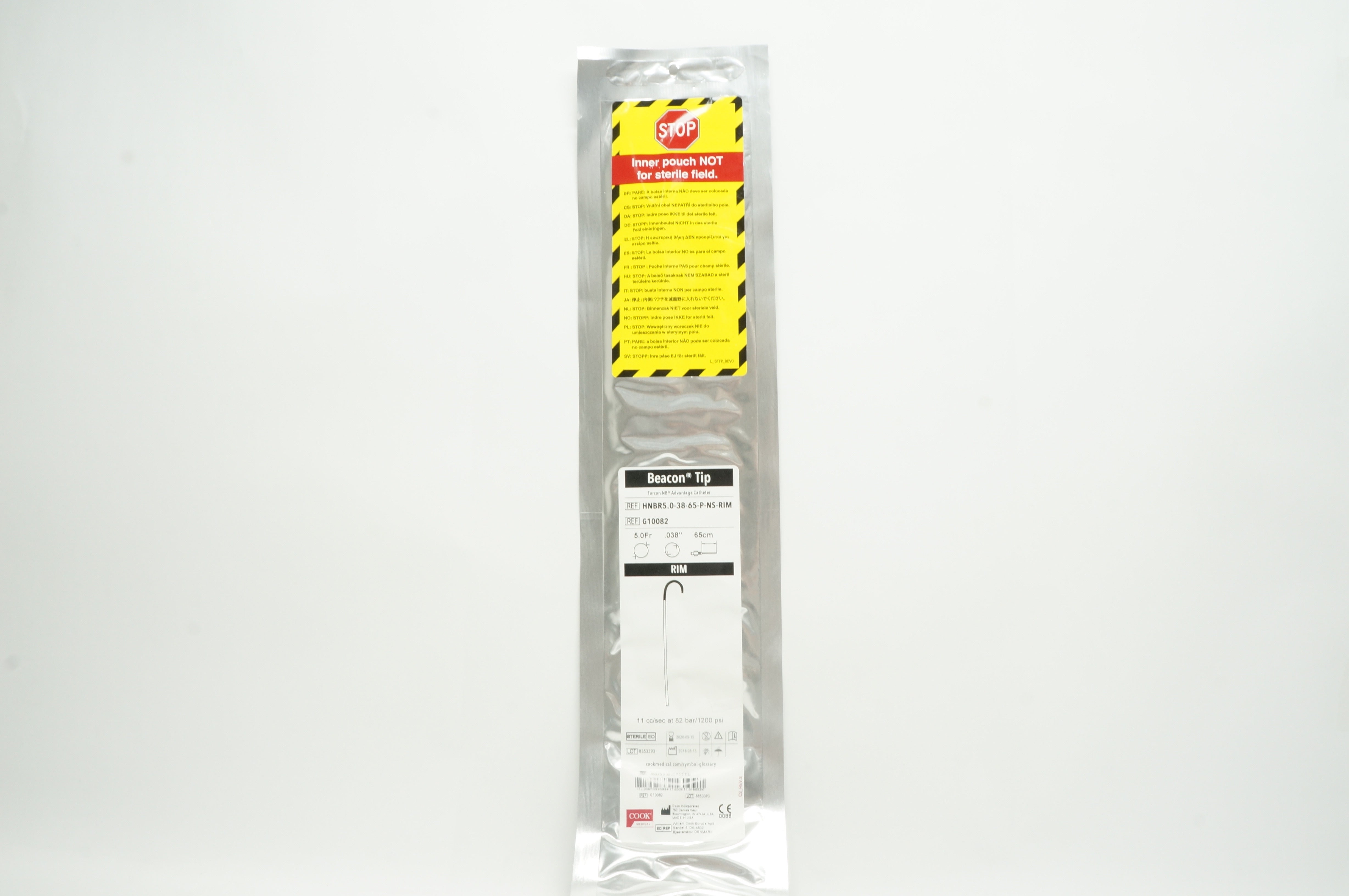 Cook Medical G10082 Beacon Tip Advantage Cath. RIM 5.0Fr x .038in X 65cm (x)