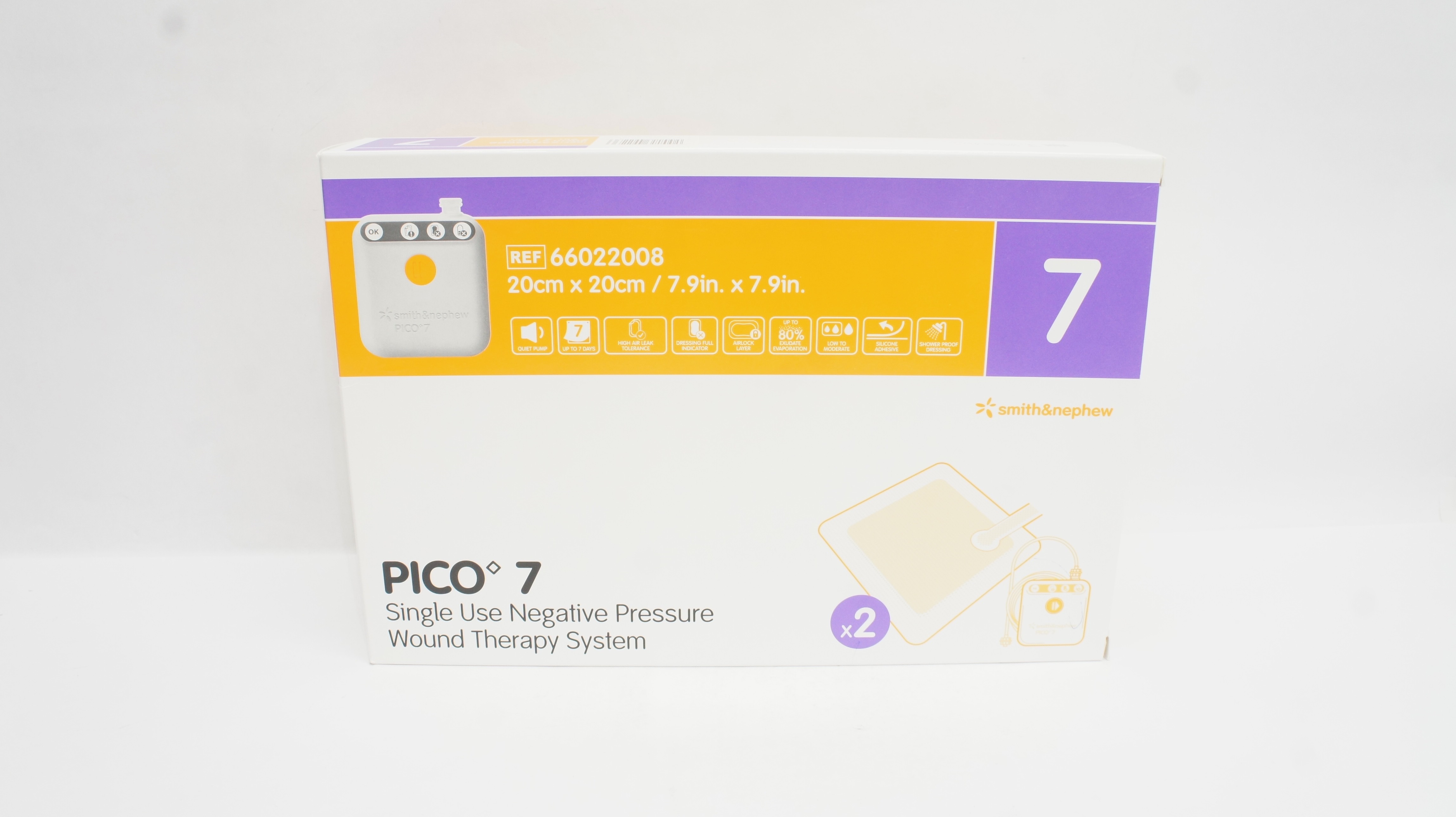 Smith&Nephew 66022008 PICO 7 Negative Pressure Wound Therapy System- Box of 2(x)