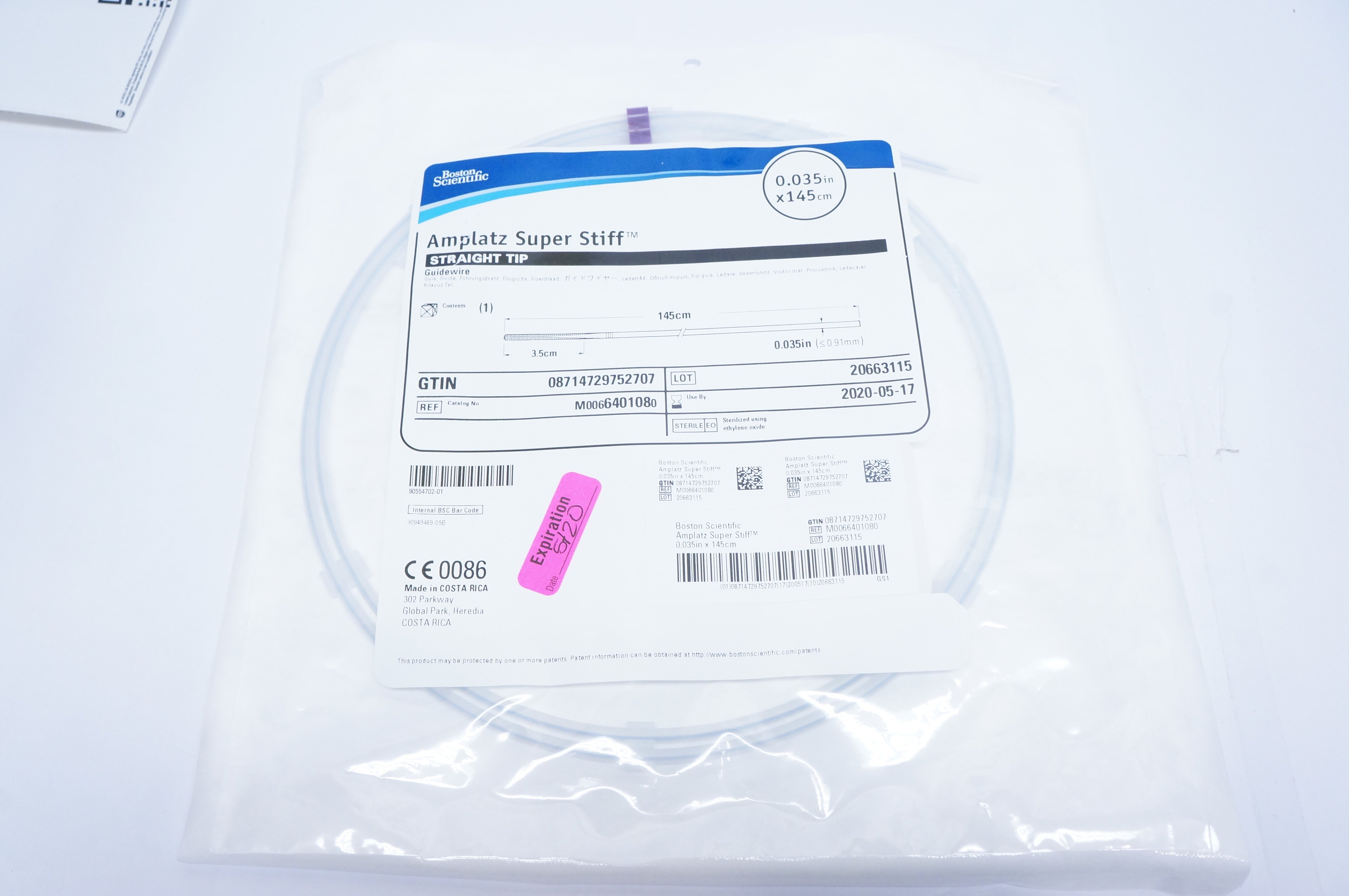 Boston Scientific 640108 Amplatz Super Stiff Straight Tip Guidewire 0.035in. (x)