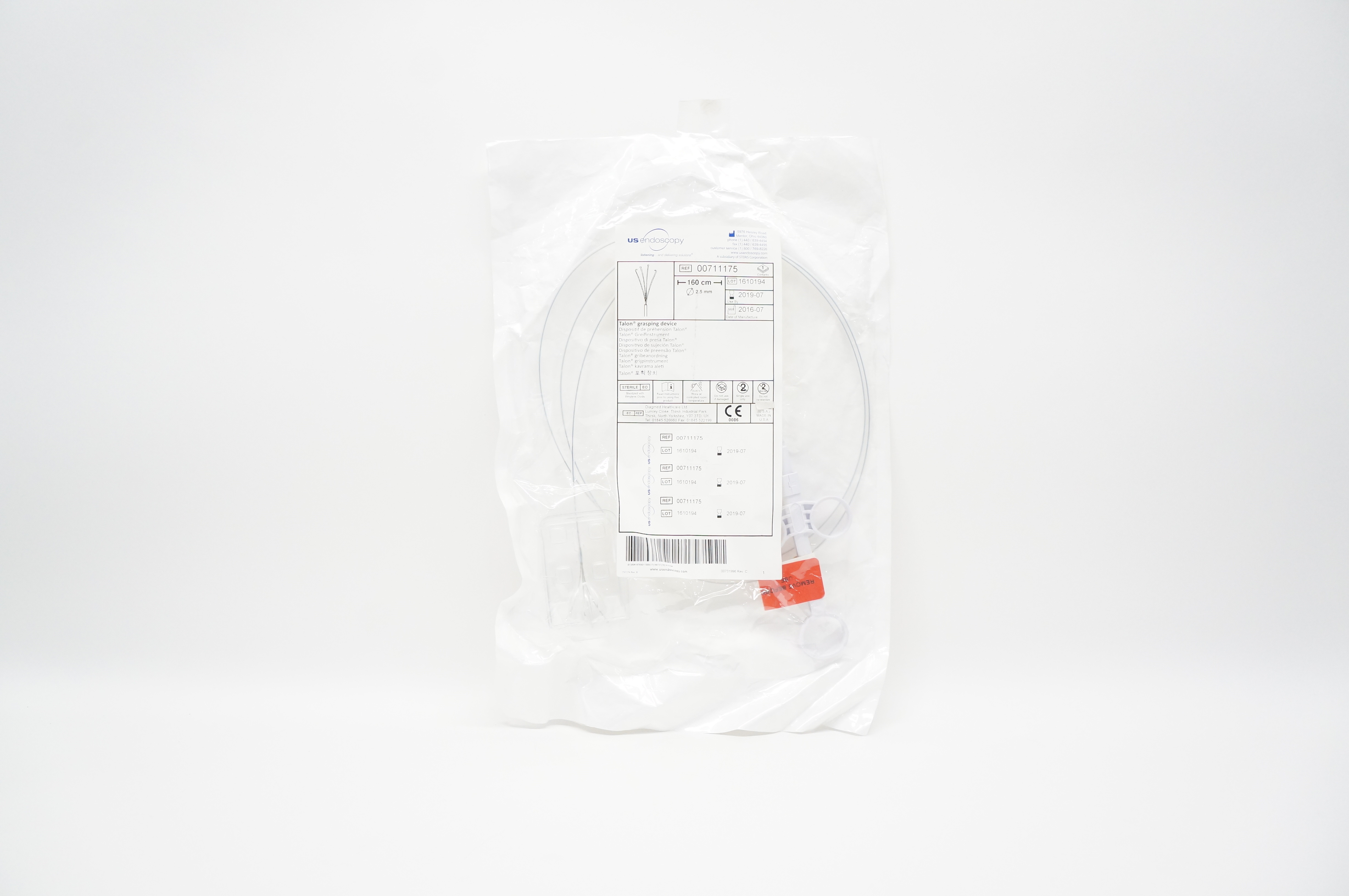 US Endoscopy 00711175 Talon Grasping Device 160cm x 2.5mm (x)