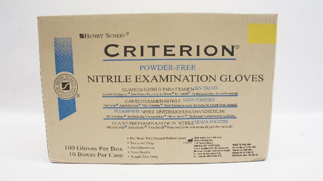Henry Schein 111-8536 Powder-Free Nitrile Examination Gloves Medium-Case of 1000