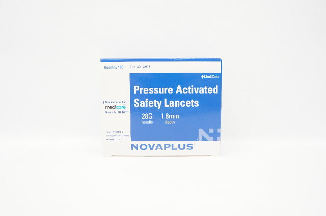 MediCore 8031 Pressure Activated Safety Lancets 28G x 1.8mm (x) -Box of 100