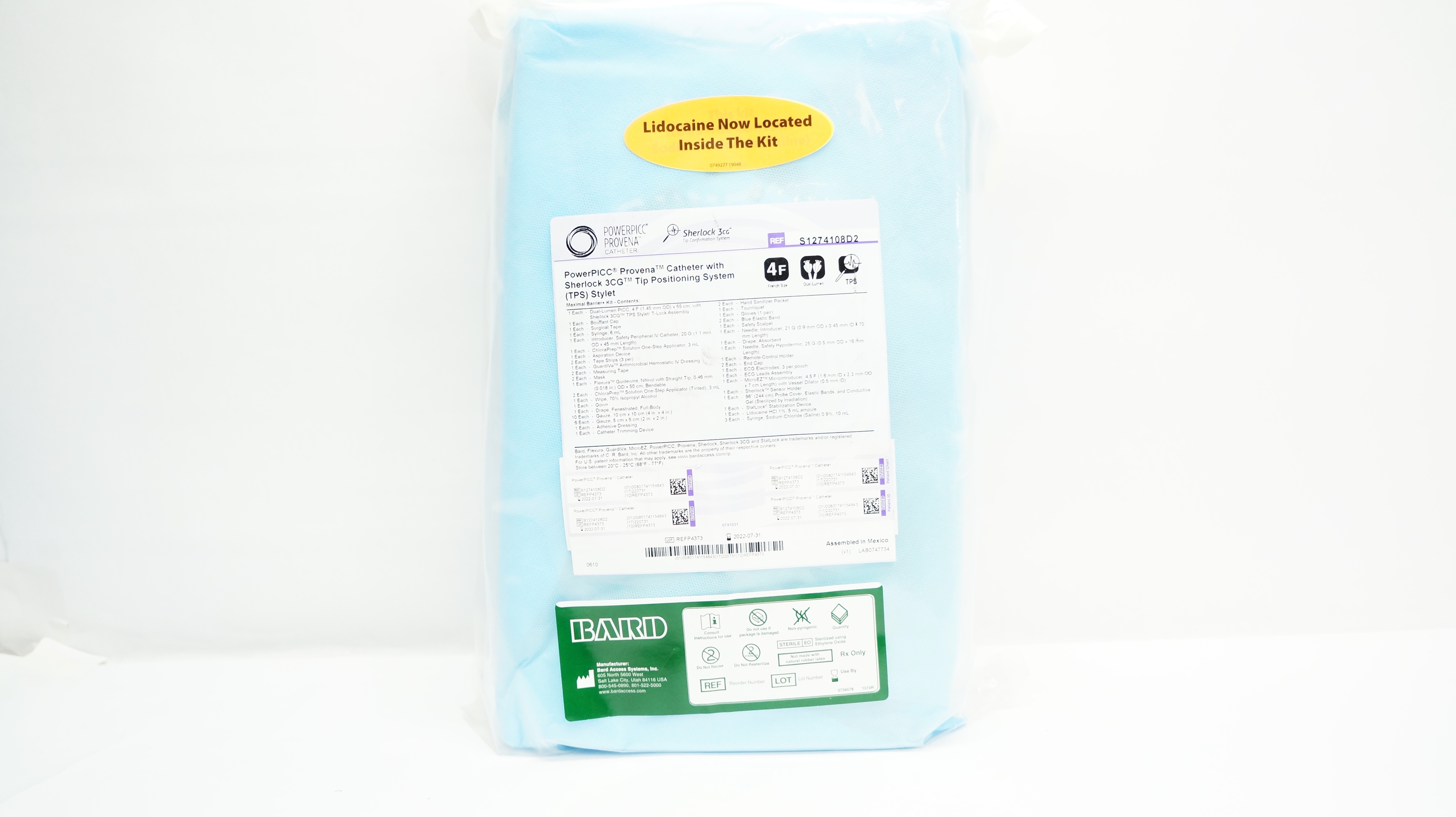 Bard S1274108D2 PowerPicc Provena Cath. with TPS Stylet 4F (x)