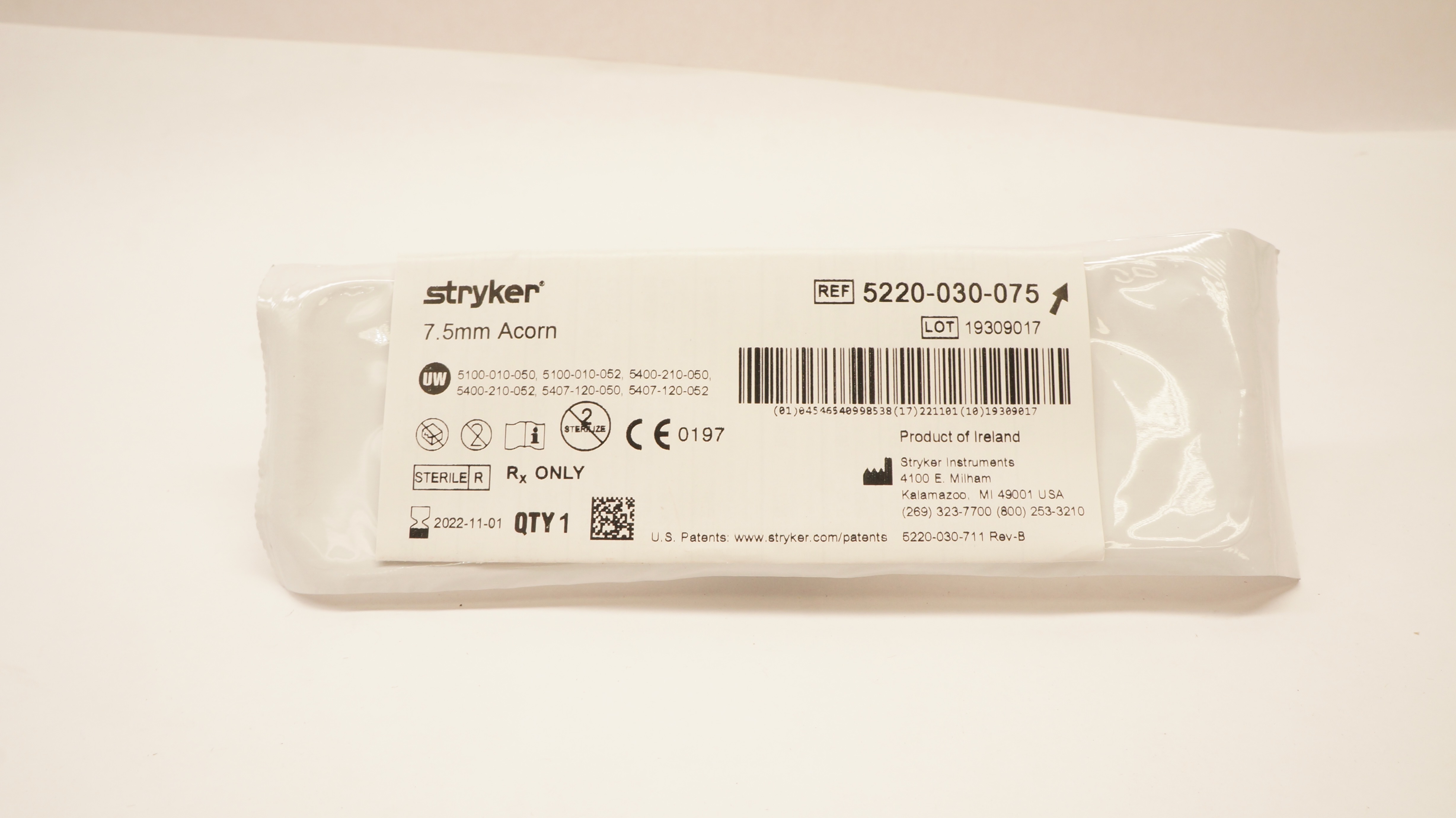 Stryker 5220-030-075  Acorn 7.5mm (x)