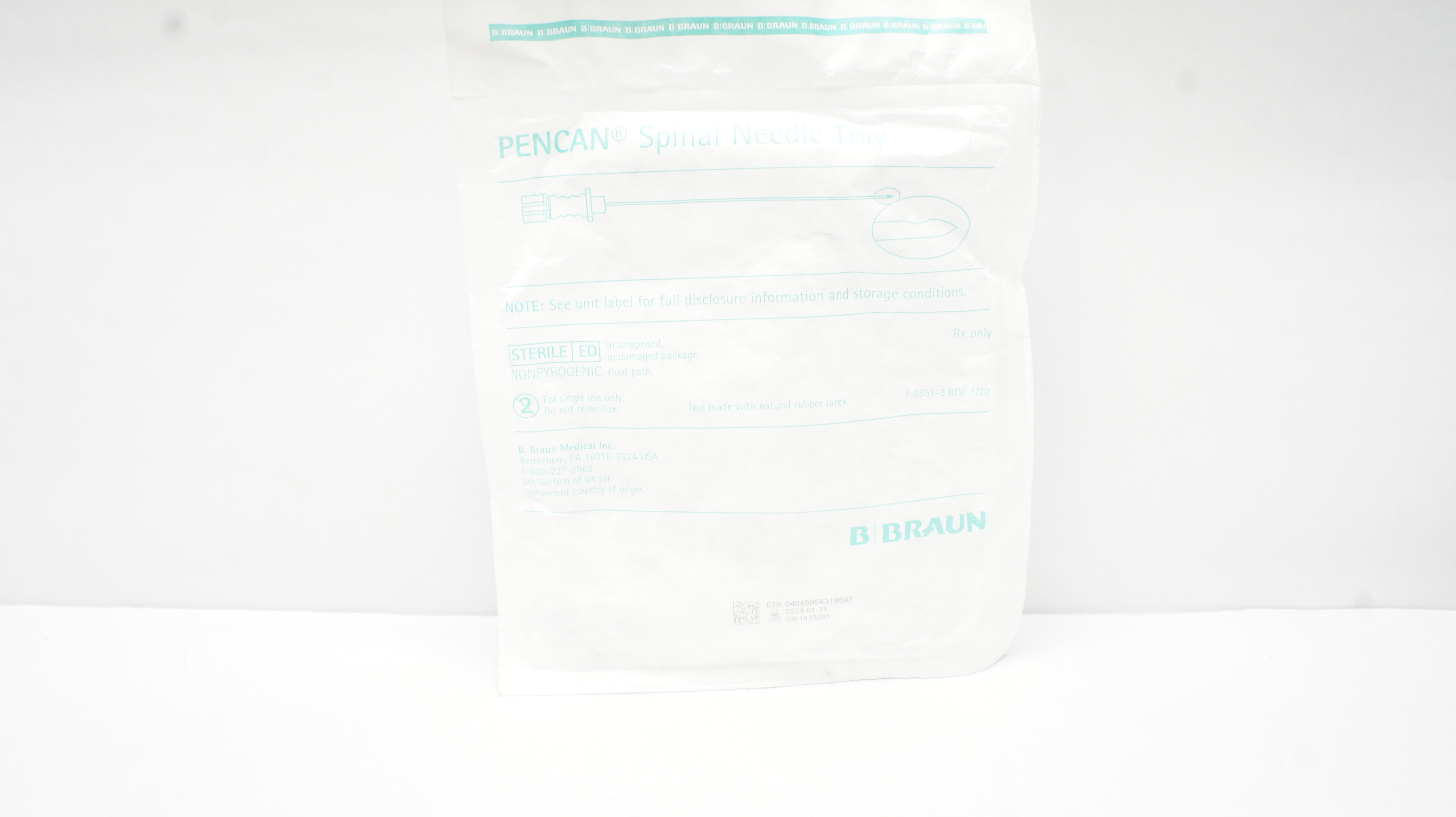 Braun 560428 PENCAN Spinal Needle Tray (x)