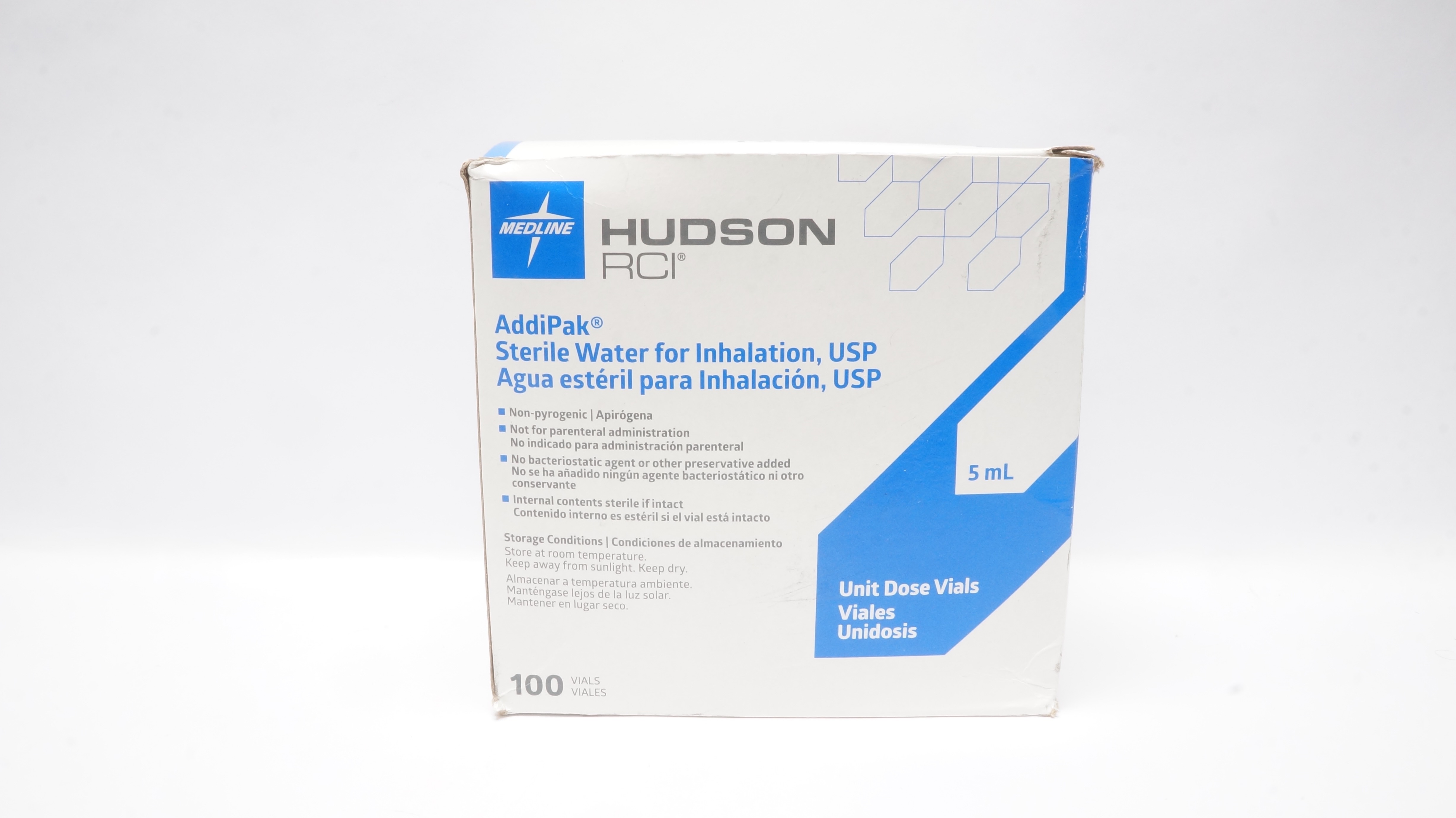 Medline HUD20051 Hudson RCI Addipak 5ml Unit Dose Vials Sterile Water-Box of 56