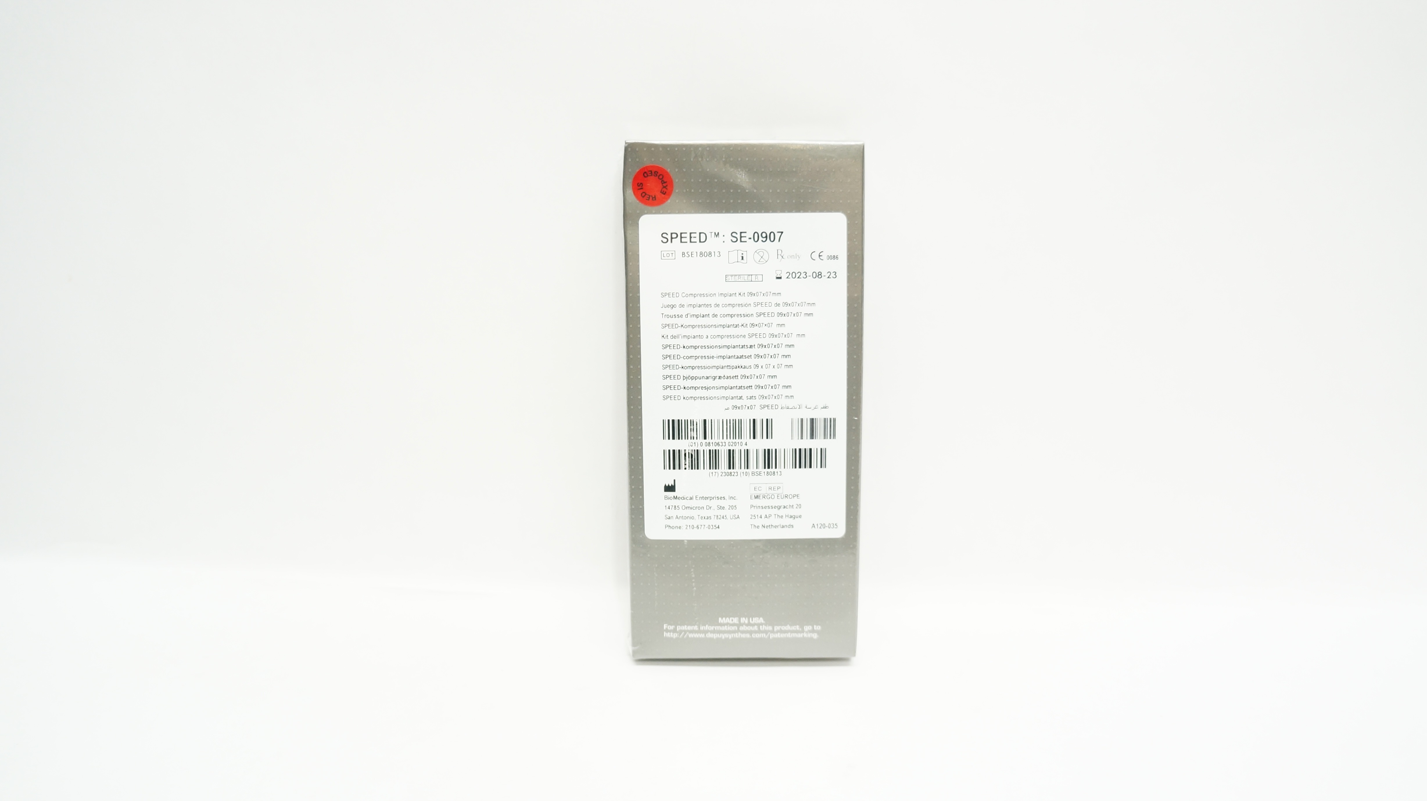 BioMedcial SE-0907 Speed Compression Implant kit 09 x 07 x 07mm (x)