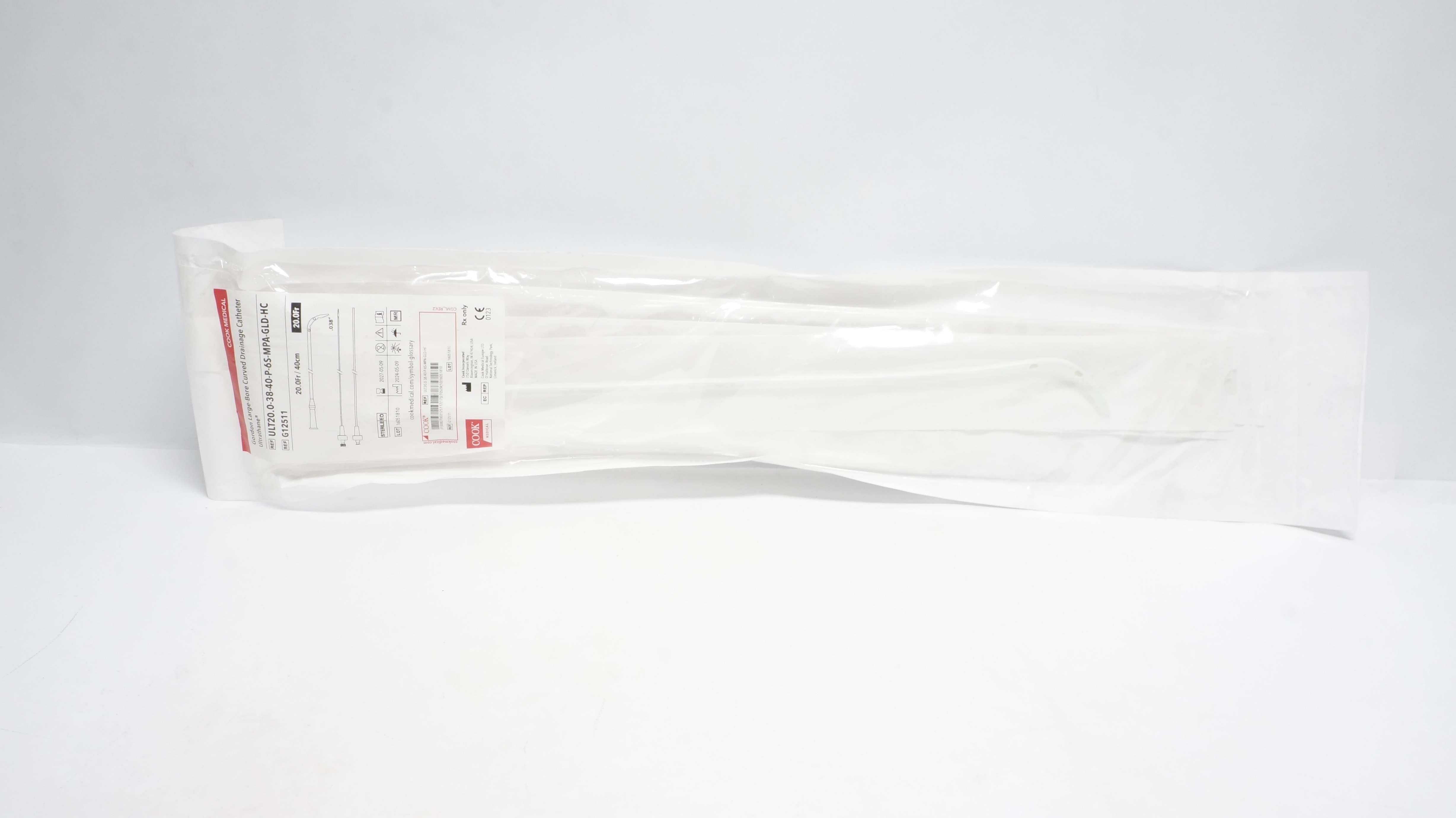 Cook Medical G12511 Gordon Large-Bore Curved Drainage Cath. 20.0Fr x 40cm