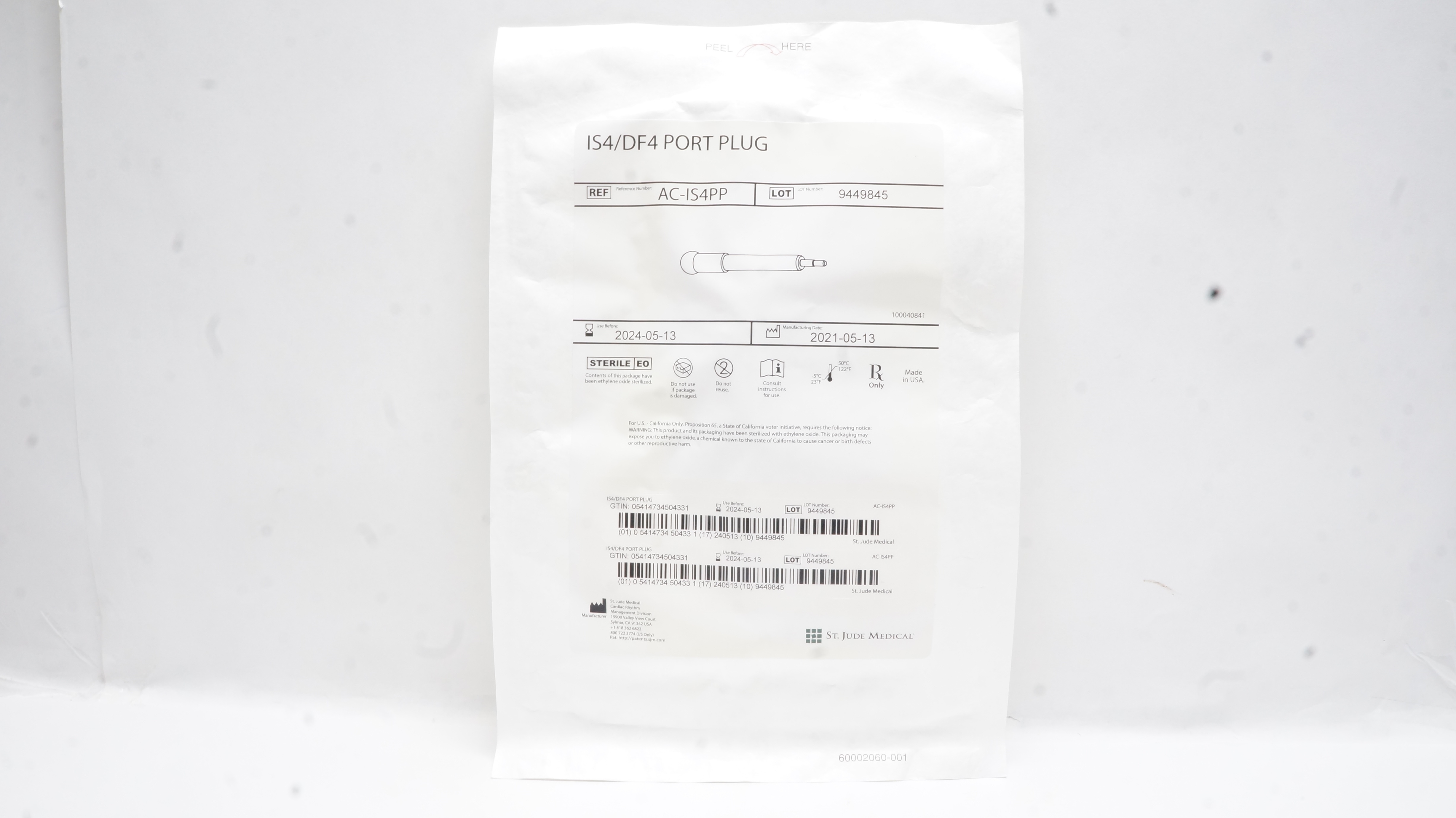 St.Jude Medical AC-IS4PP IS4/DF4 Port Plug (x)