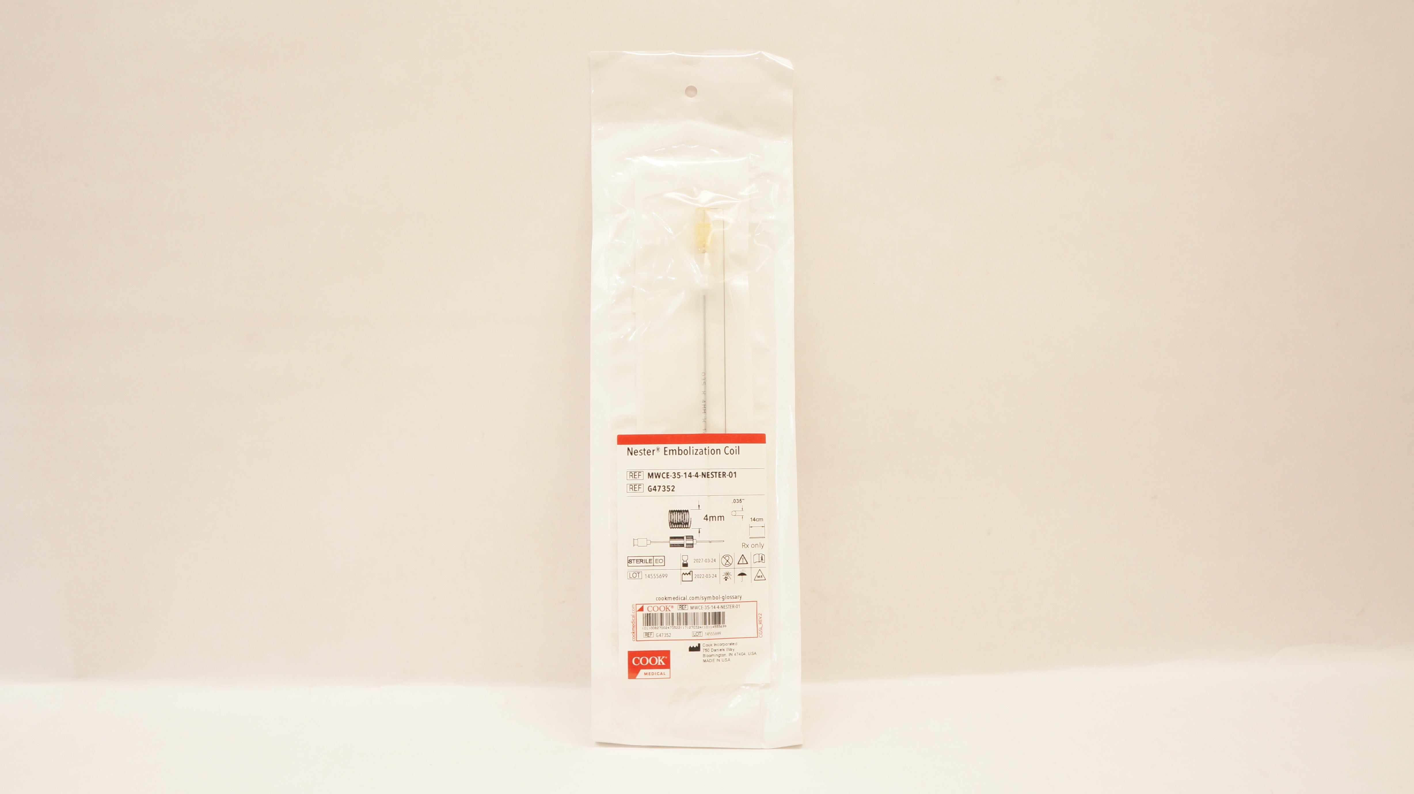 Cook Medical G47352 Nester Embolization Coil 4mm