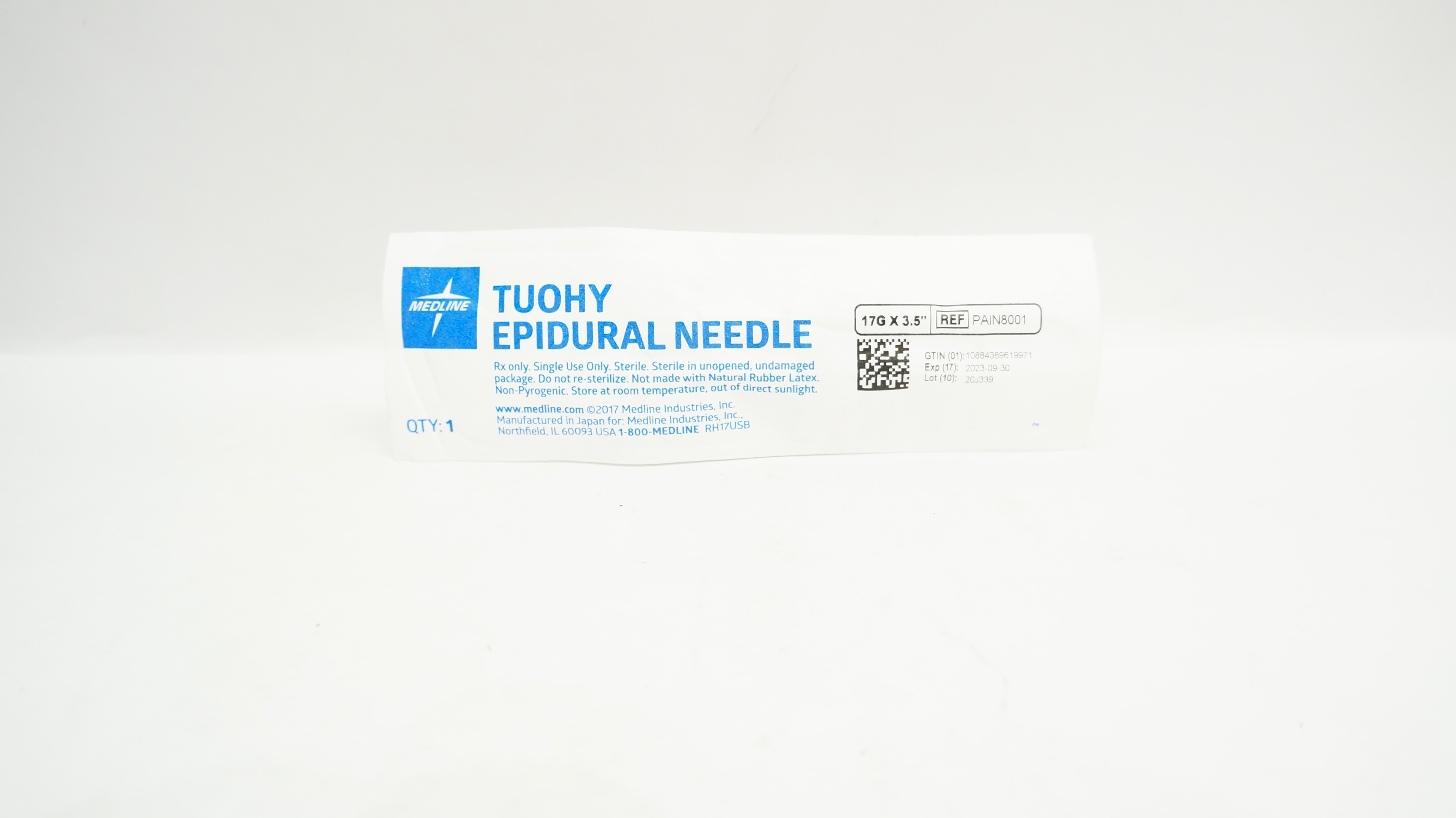 Medline PAIN8001 Touchy Epidural Ndle 17G x 3.5In (x)