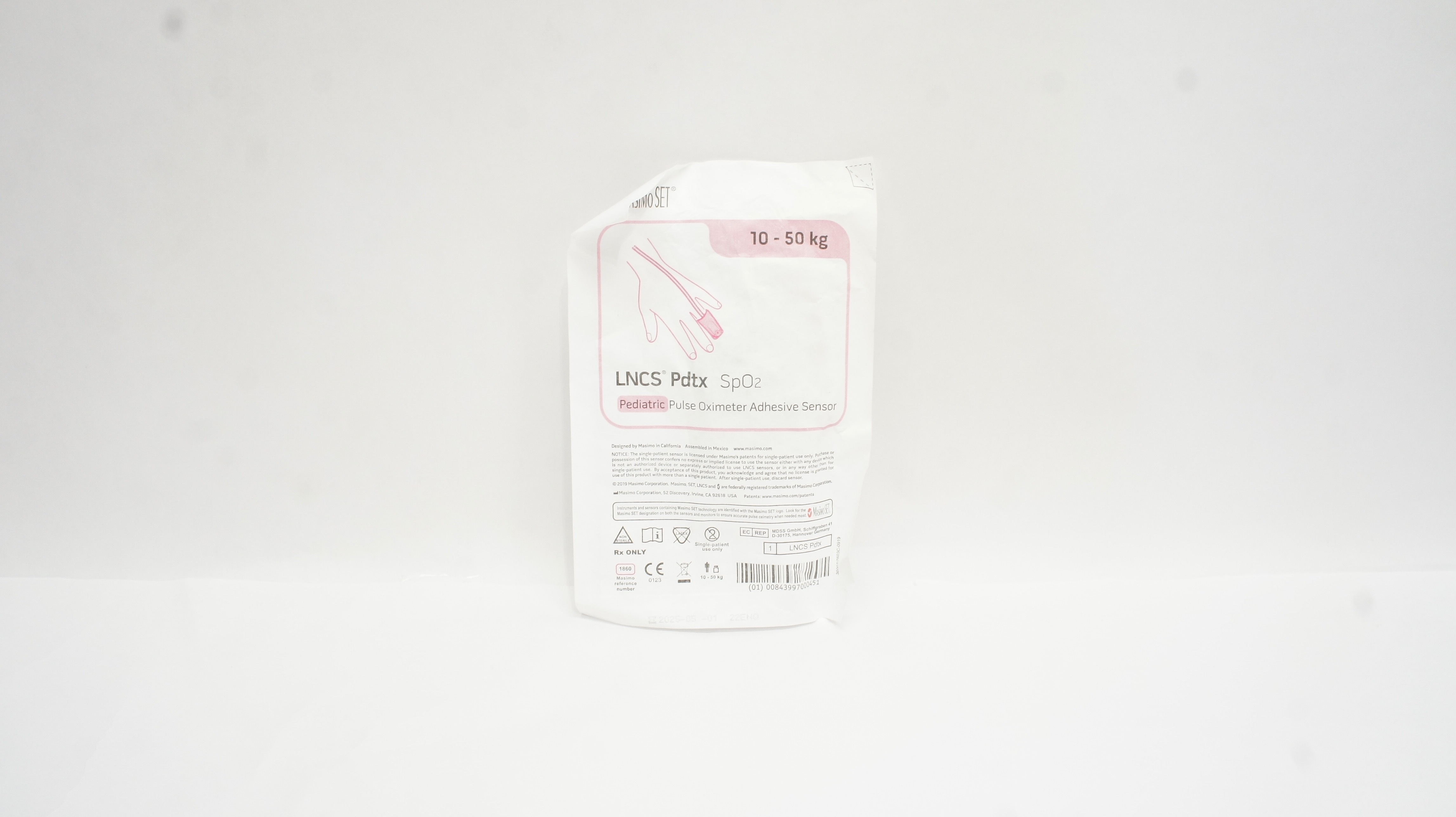 Masimo 1860 LNCS Pdtx SpO2 Pediatric Pulse Oximeter Adhesive Sensor 10-50 kg