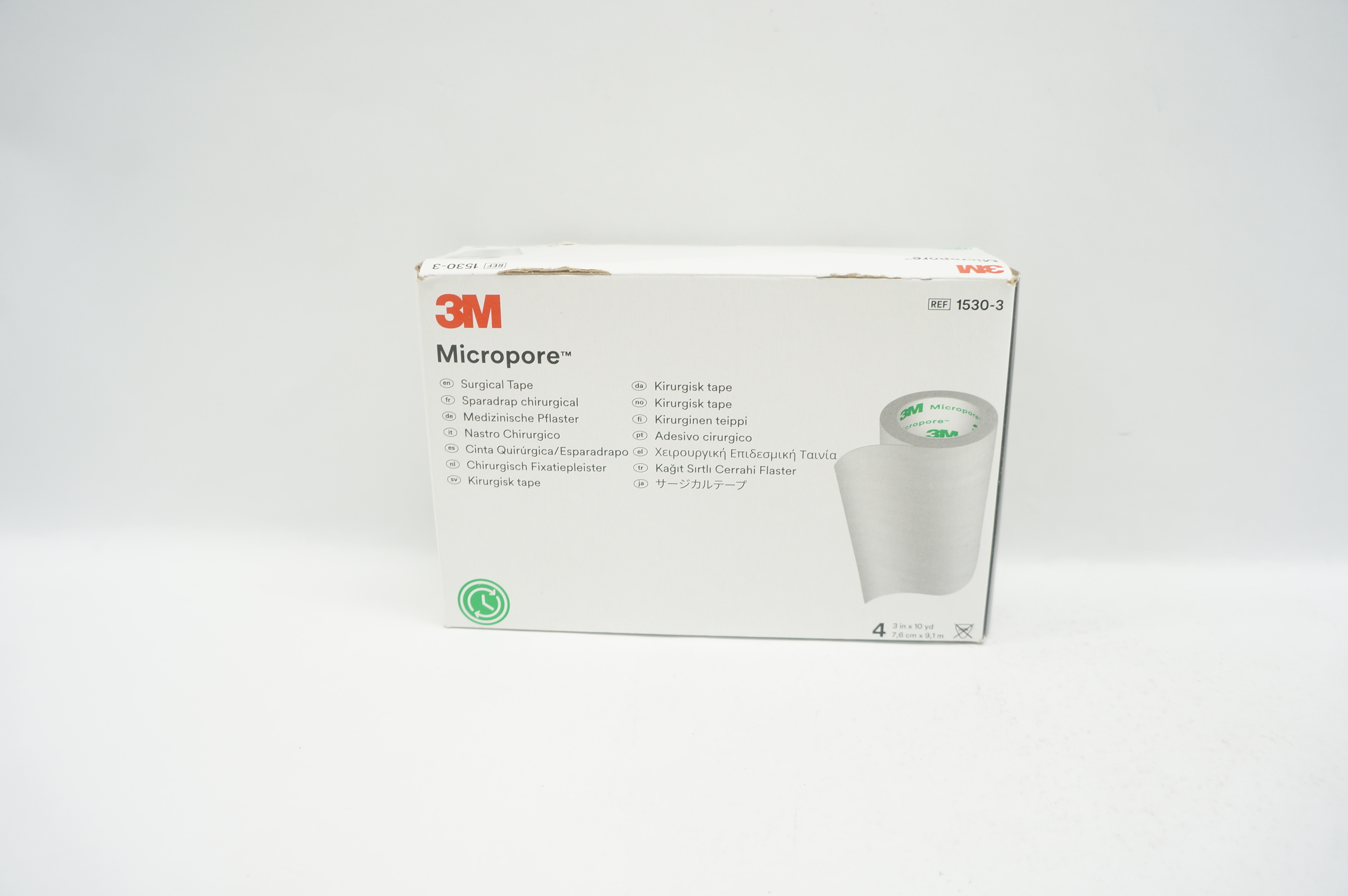 3M 1530-3 Micropore Surgical Tape Hypoallergenic 3inch x 10yd - Box of 4