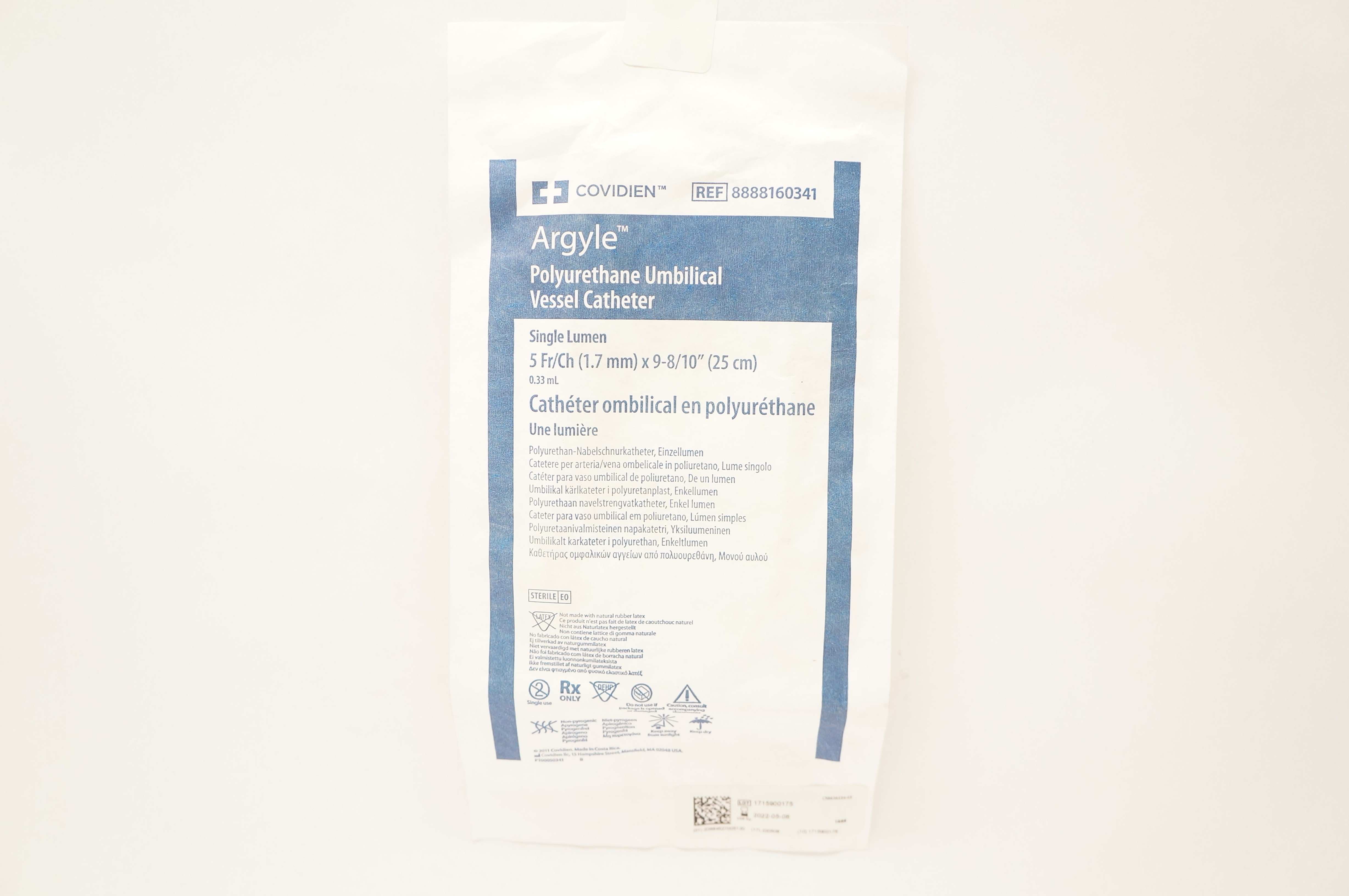 Covidien 8888160341 Argyle Polyurethane Umbilical Vessel Cath. 5Fr. x 9-8/10inch