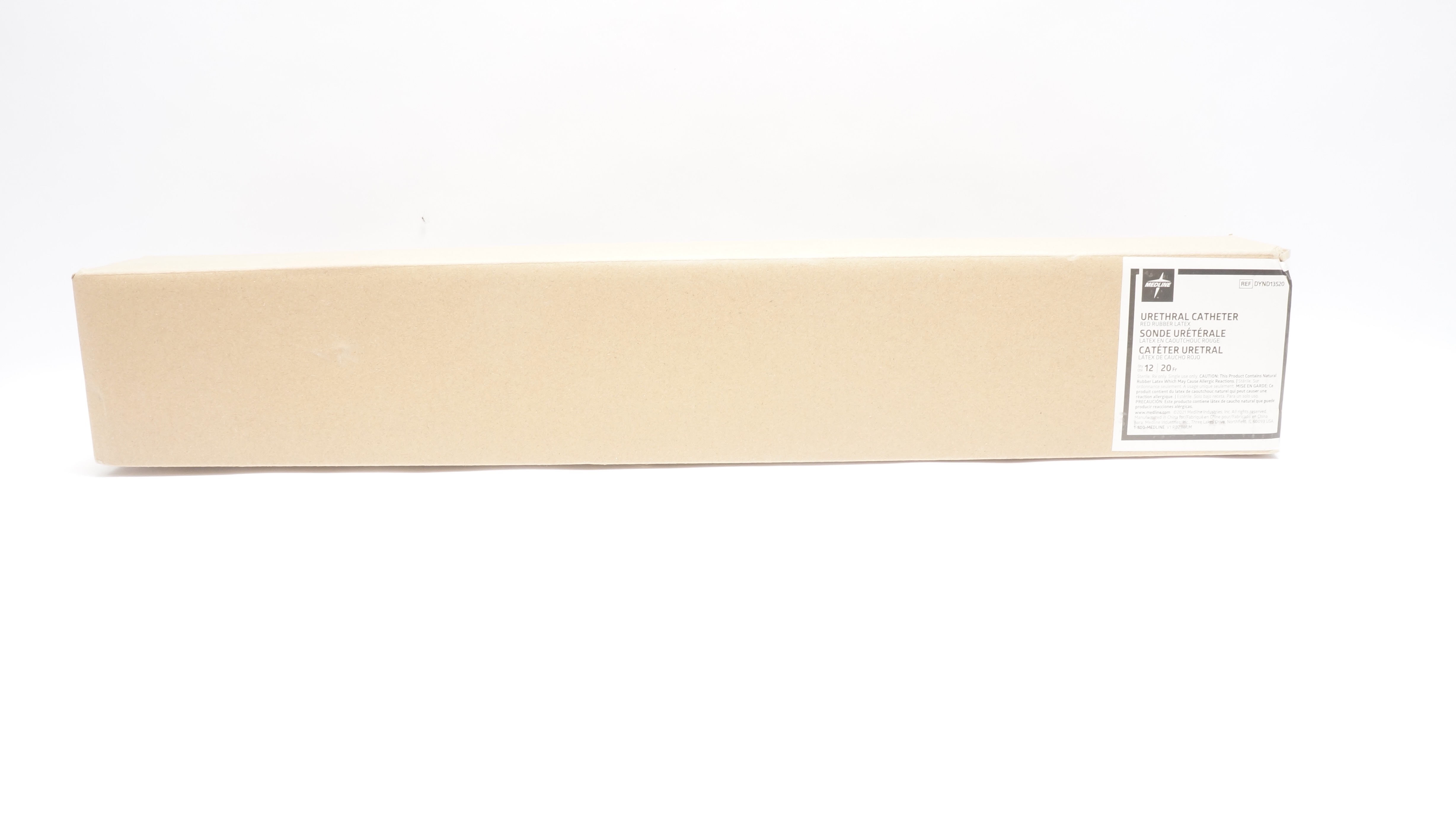 Medline DYND13520 Urethral Cath. Red Rubber Latex, 20Fr. - Box of 12