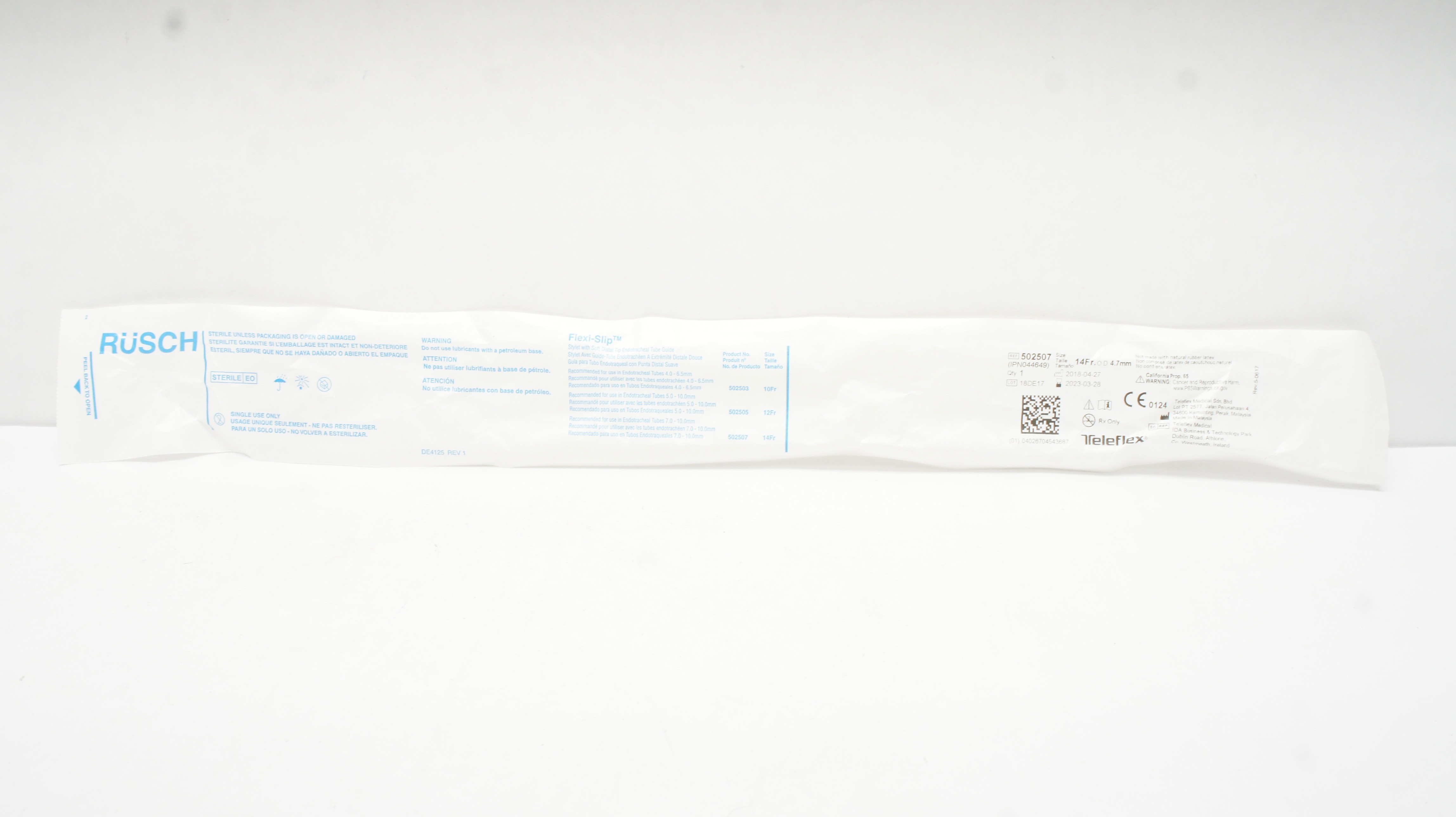 Teleflex 502507 Rusch Flexi-Slip Stylet w/Soft Distal Tip 14Fr  x 4.7mm OD (x)