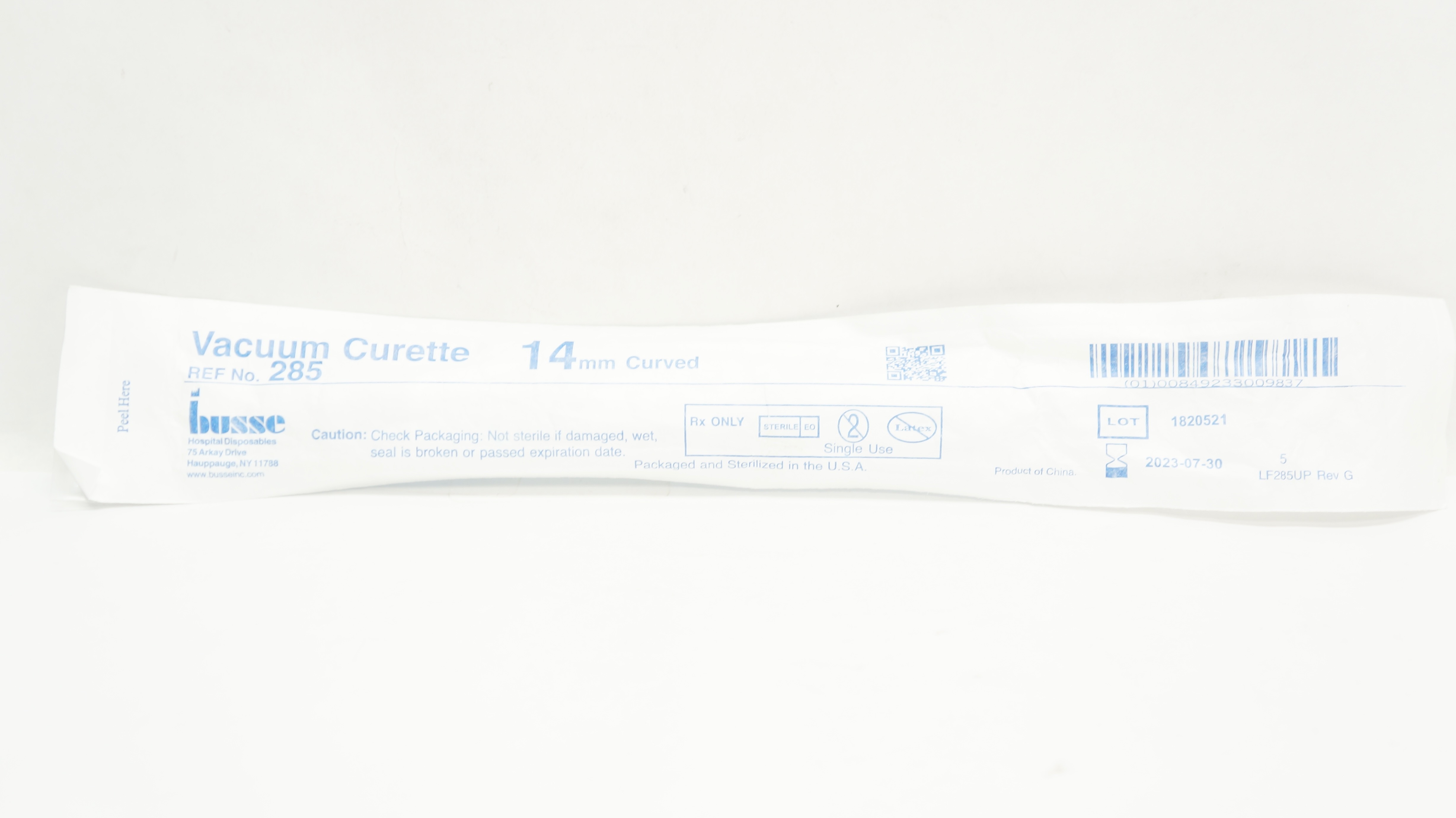 Busse 285 Vacuum Curette 14 mm Curved (x)