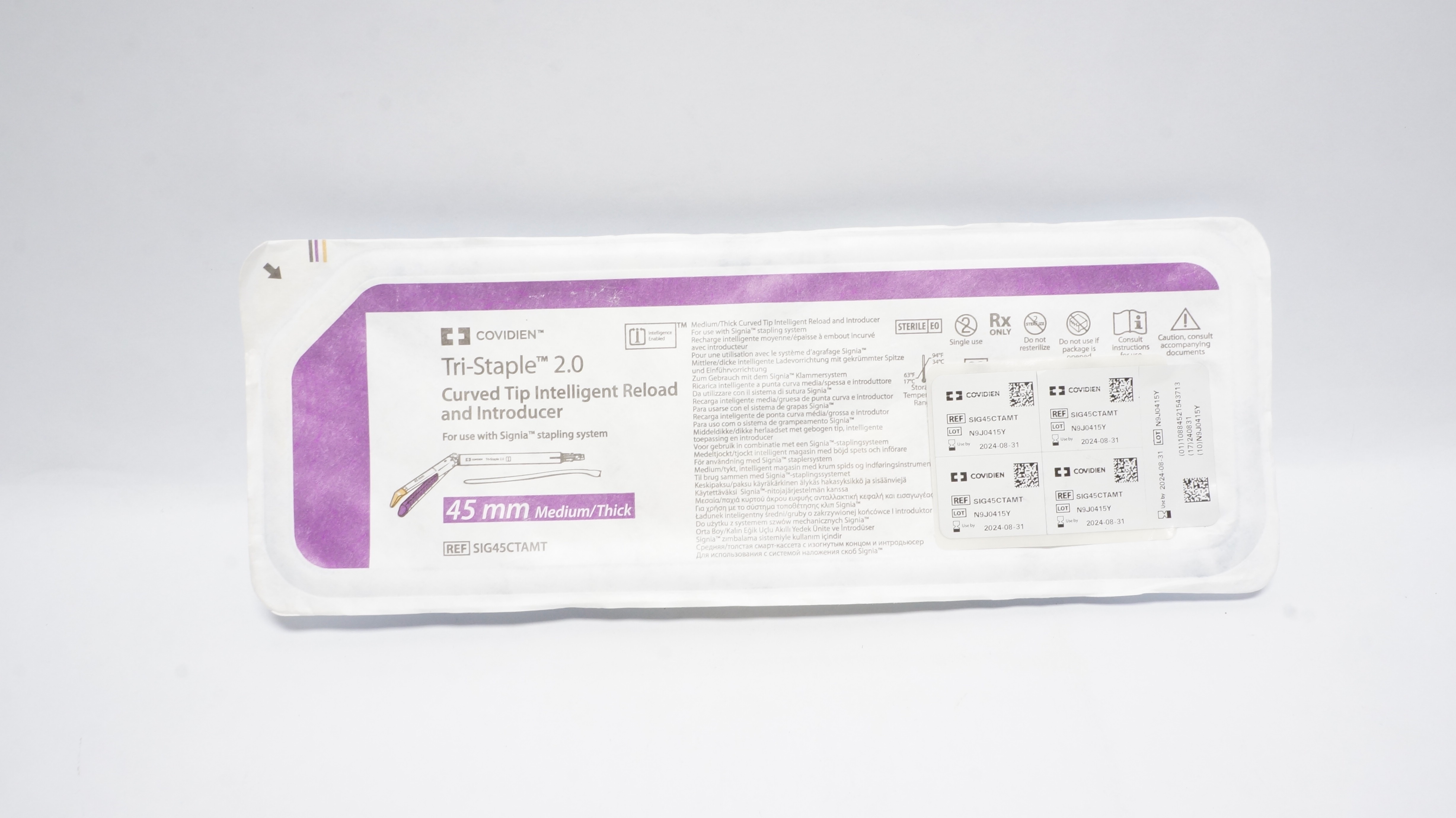 Covidien SIG45CTAMT Tri-Staple 2.0 Curved Tip Intelligent Reload&Introducer (x)