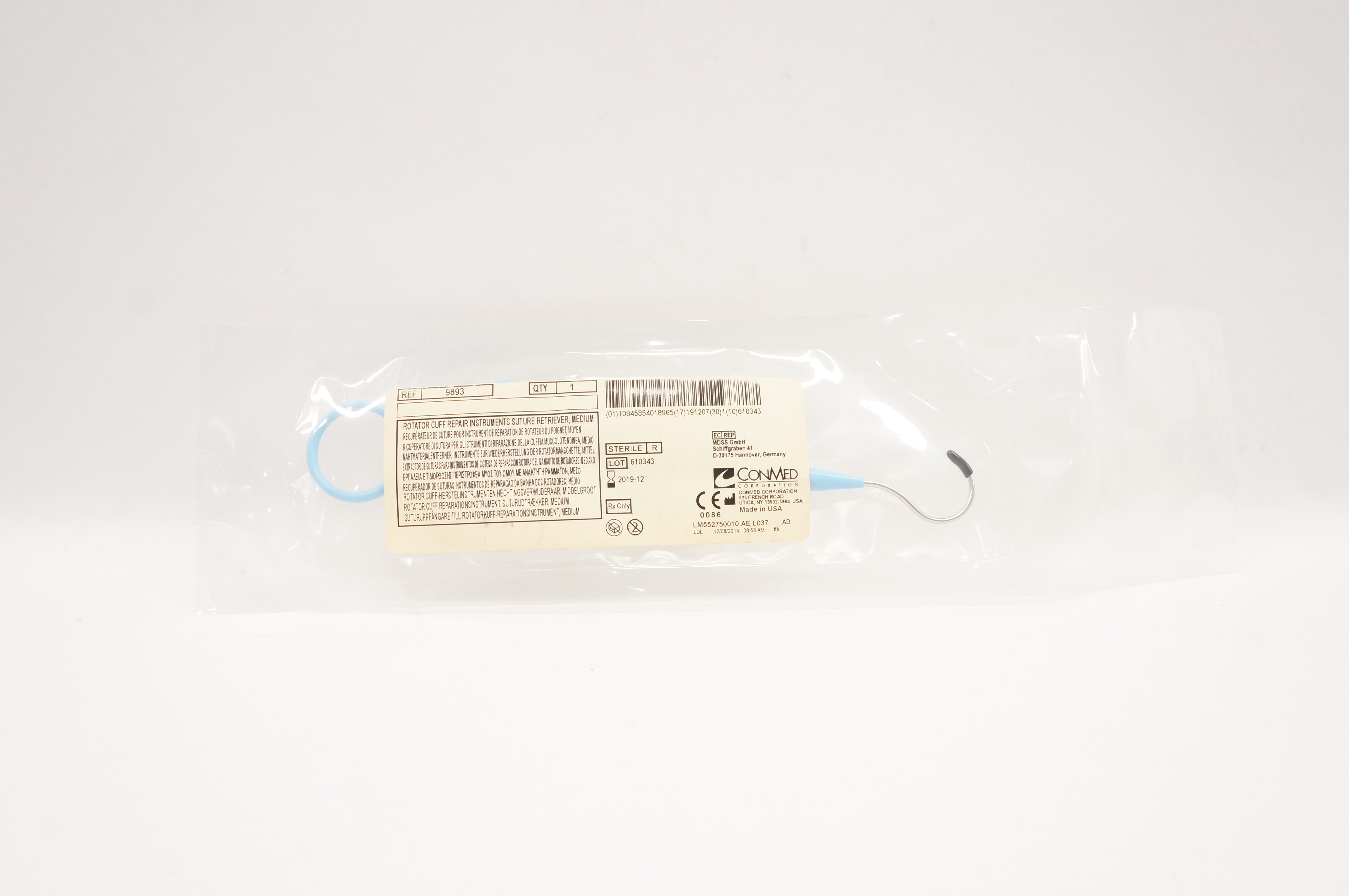 ConMed 9893 Rotator Cuff Repair Instruments Stre Retriever Medium (x)
